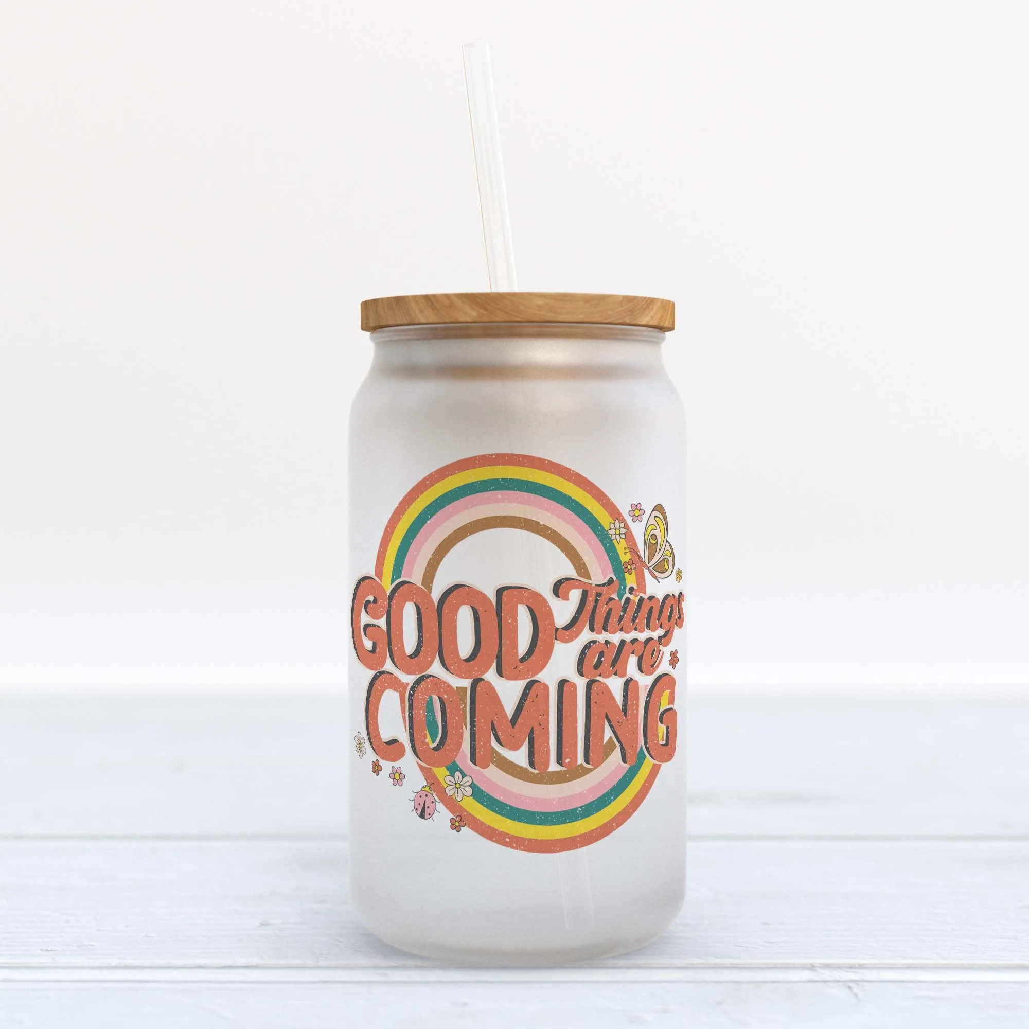 Good Things Are Coming Frosted Glass Can Tumbler
