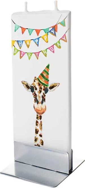Happy Birthday Giraffe Hand Painted Flaytz Candle