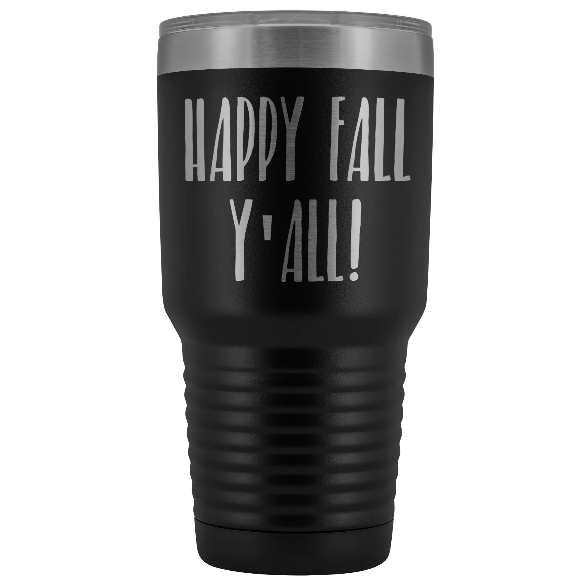 Happy Fall Y'all Tumbler Funny Pumpkin Spice Gifts for Friends Metal Mug Insulated Hot Cold Travel Coffee Cup 30oz BPA Free
