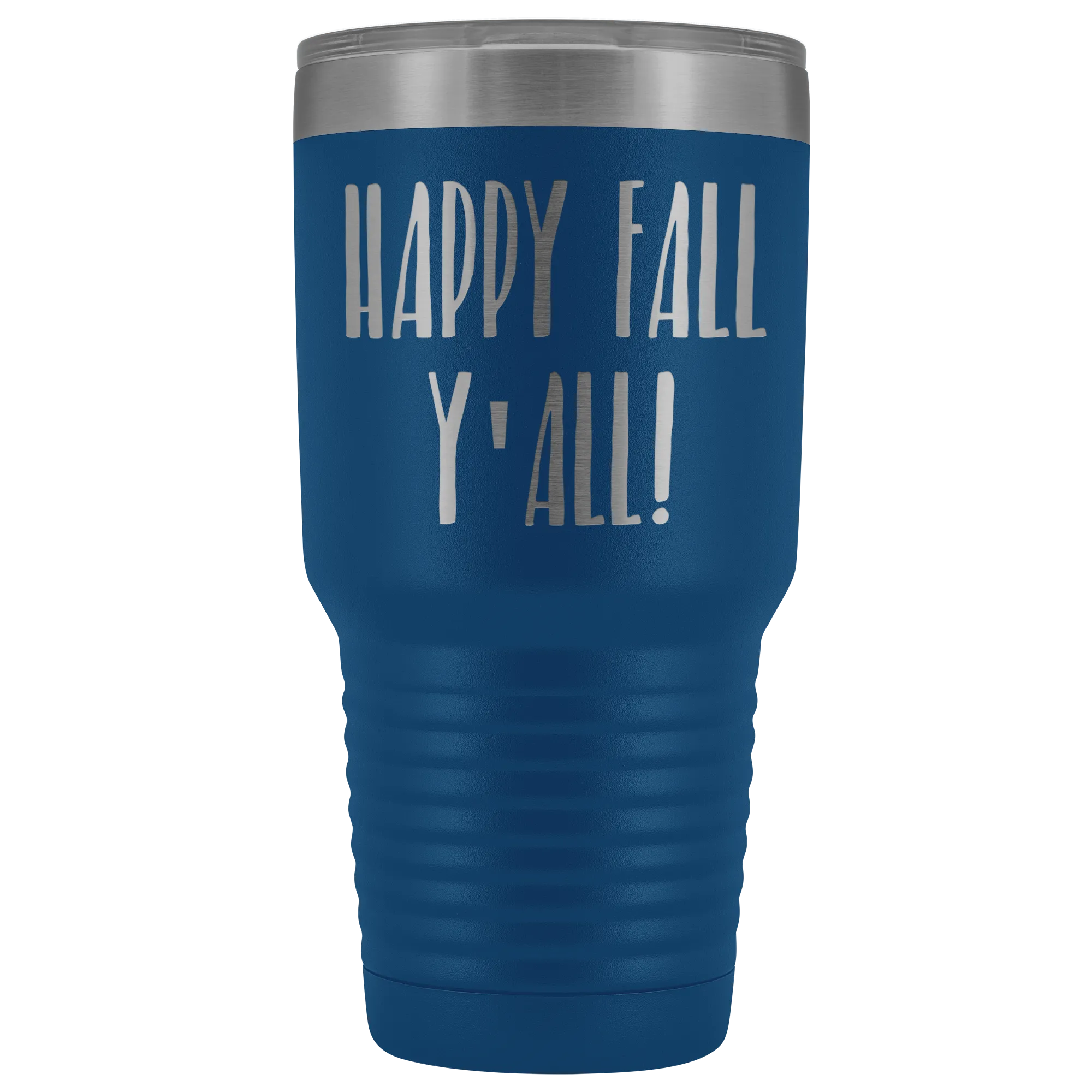 Happy Fall Y'all Tumbler Funny Pumpkin Spice Gifts for Friends Metal Mug Insulated Hot Cold Travel Coffee Cup 30oz BPA Free