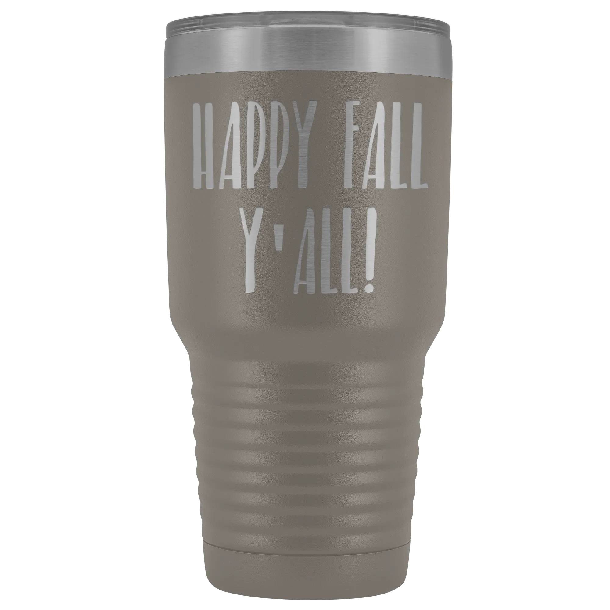 Happy Fall Y'all Tumbler Funny Pumpkin Spice Gifts for Friends Metal Mug Insulated Hot Cold Travel Coffee Cup 30oz BPA Free