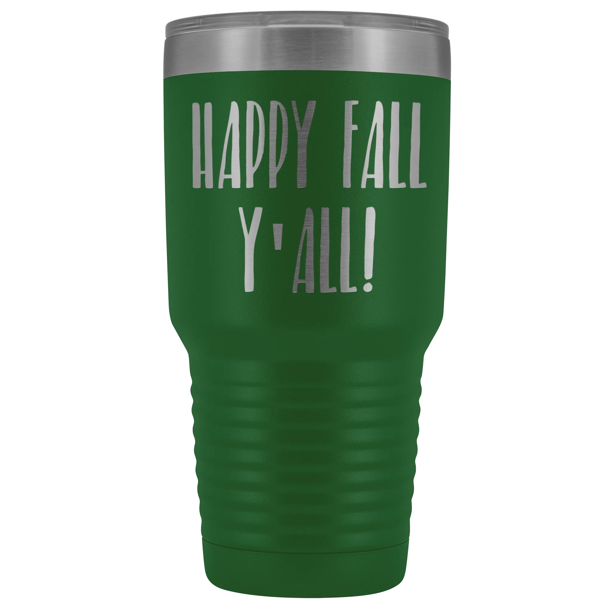 Happy Fall Y'all Tumbler Funny Pumpkin Spice Gifts for Friends Metal Mug Insulated Hot Cold Travel Coffee Cup 30oz BPA Free