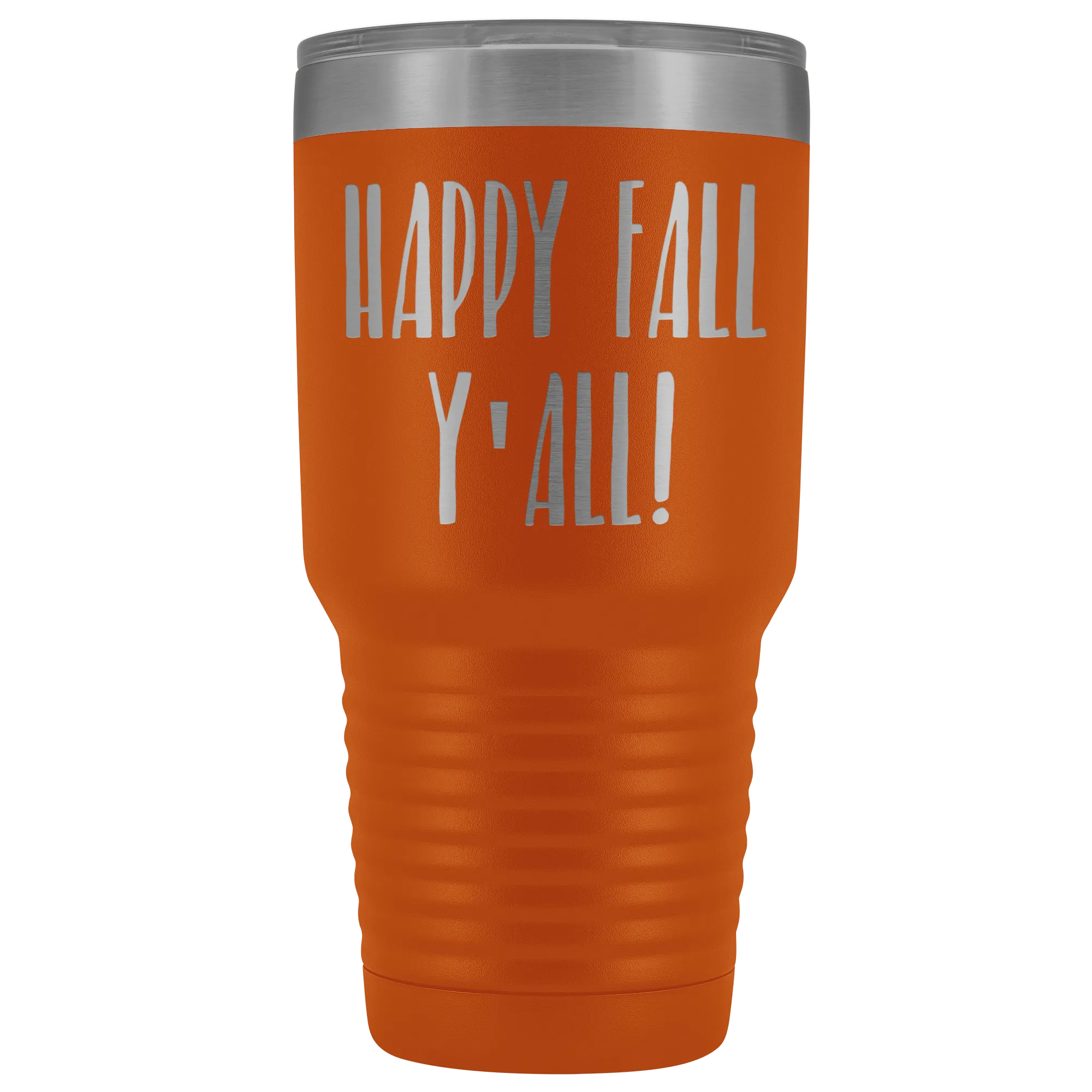 Happy Fall Y'all Tumbler Funny Pumpkin Spice Gifts for Friends Metal Mug Insulated Hot Cold Travel Coffee Cup 30oz BPA Free