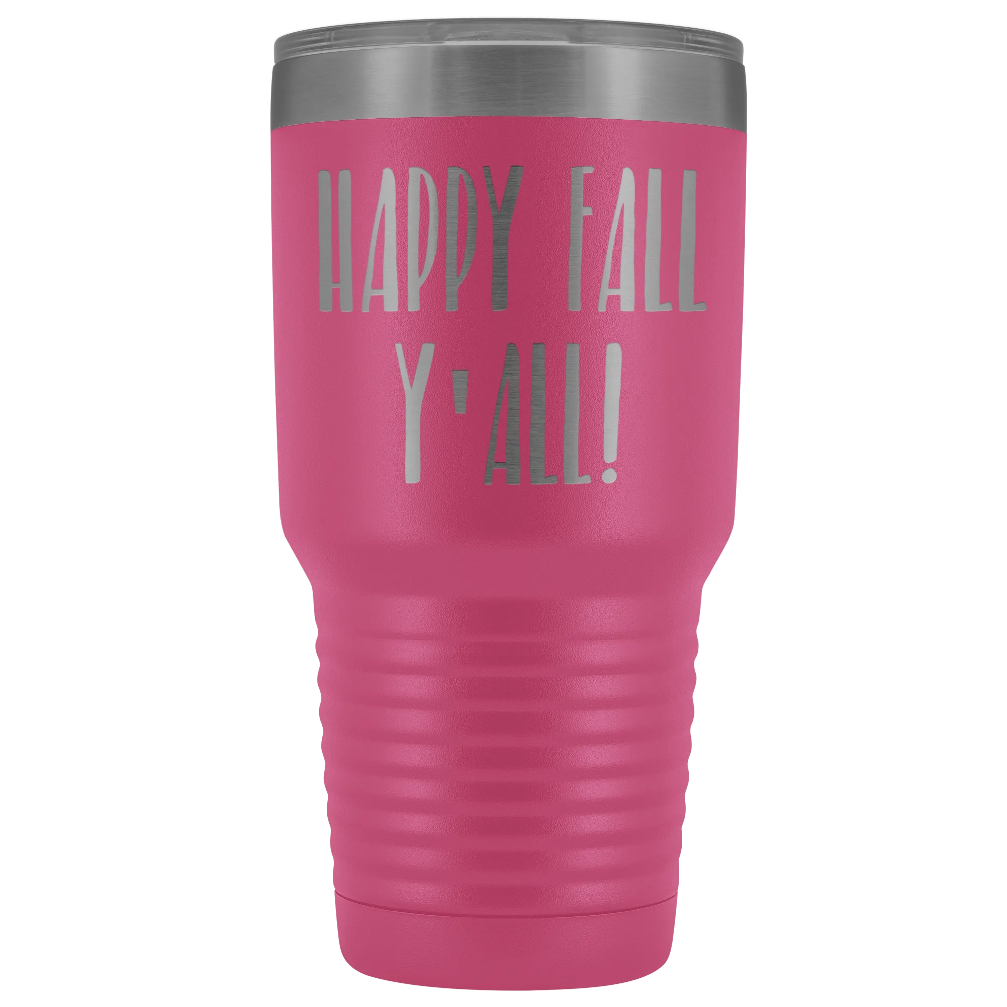 Happy Fall Y'all Tumbler Funny Pumpkin Spice Gifts for Friends Metal Mug Insulated Hot Cold Travel Coffee Cup 30oz BPA Free