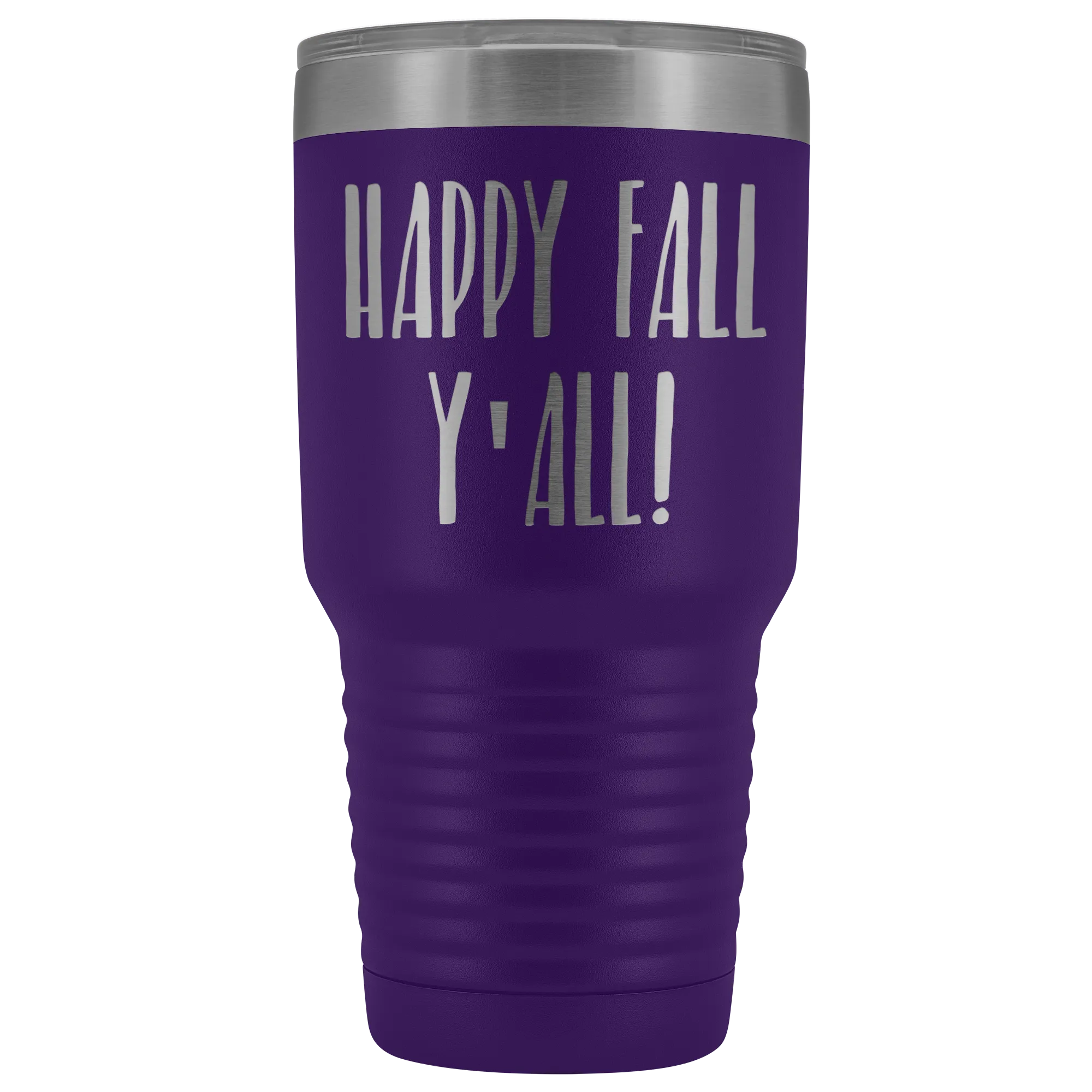 Happy Fall Y'all Tumbler Funny Pumpkin Spice Gifts for Friends Metal Mug Insulated Hot Cold Travel Coffee Cup 30oz BPA Free