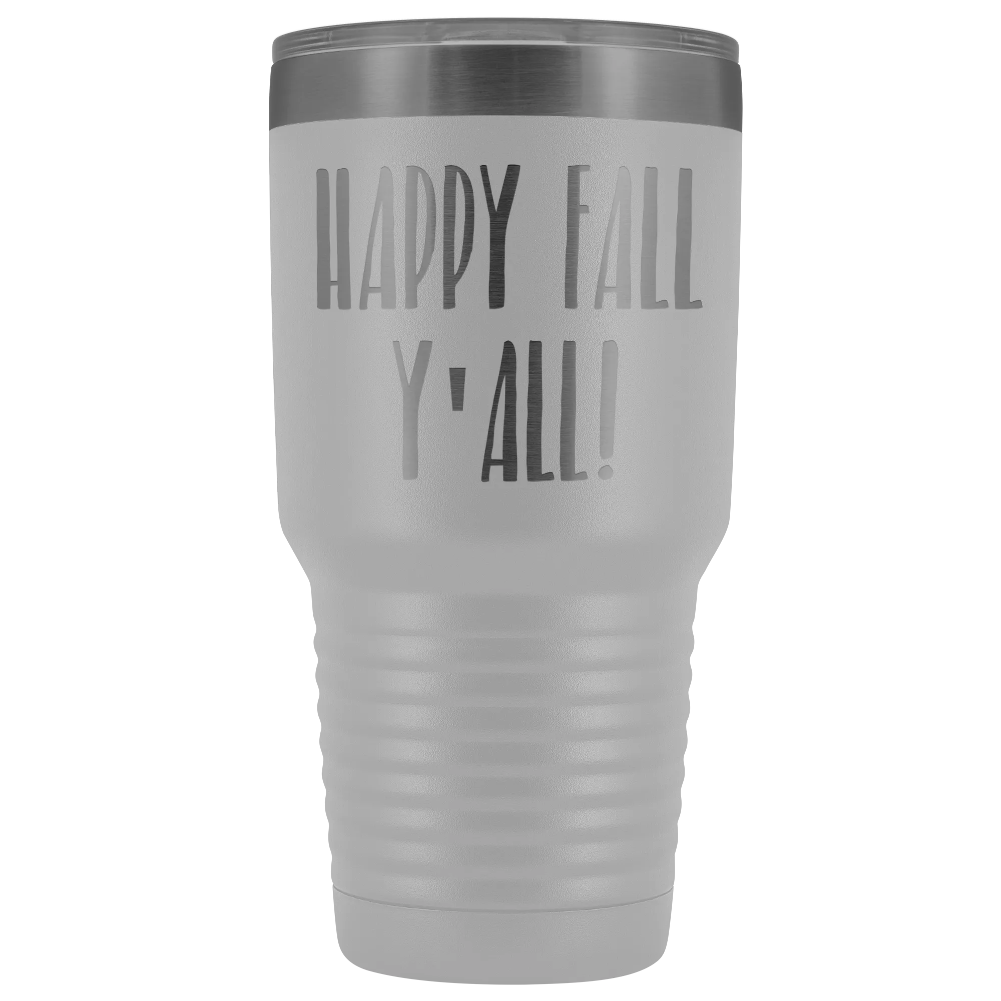 Happy Fall Y'all Tumbler Funny Pumpkin Spice Gifts for Friends Metal Mug Insulated Hot Cold Travel Coffee Cup 30oz BPA Free