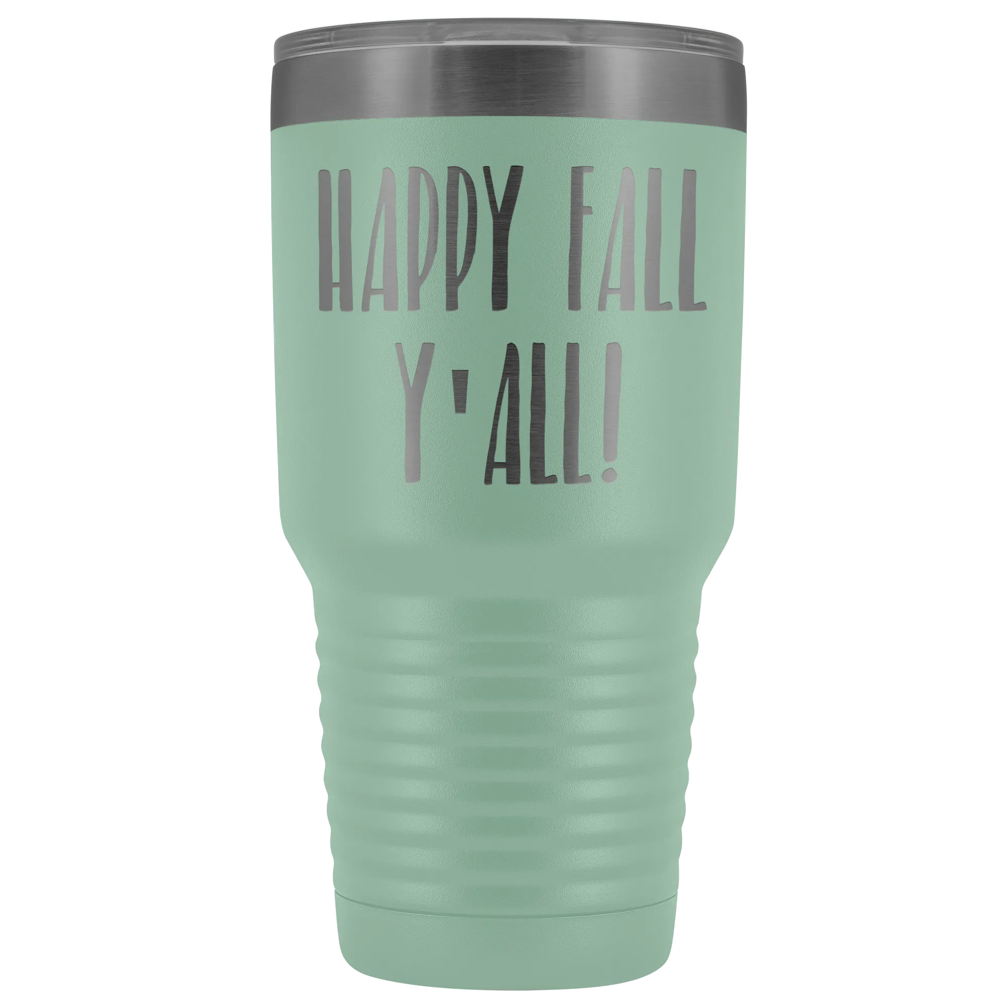 Happy Fall Y'all Tumbler Funny Pumpkin Spice Gifts for Friends Metal Mug Insulated Hot Cold Travel Coffee Cup 30oz BPA Free