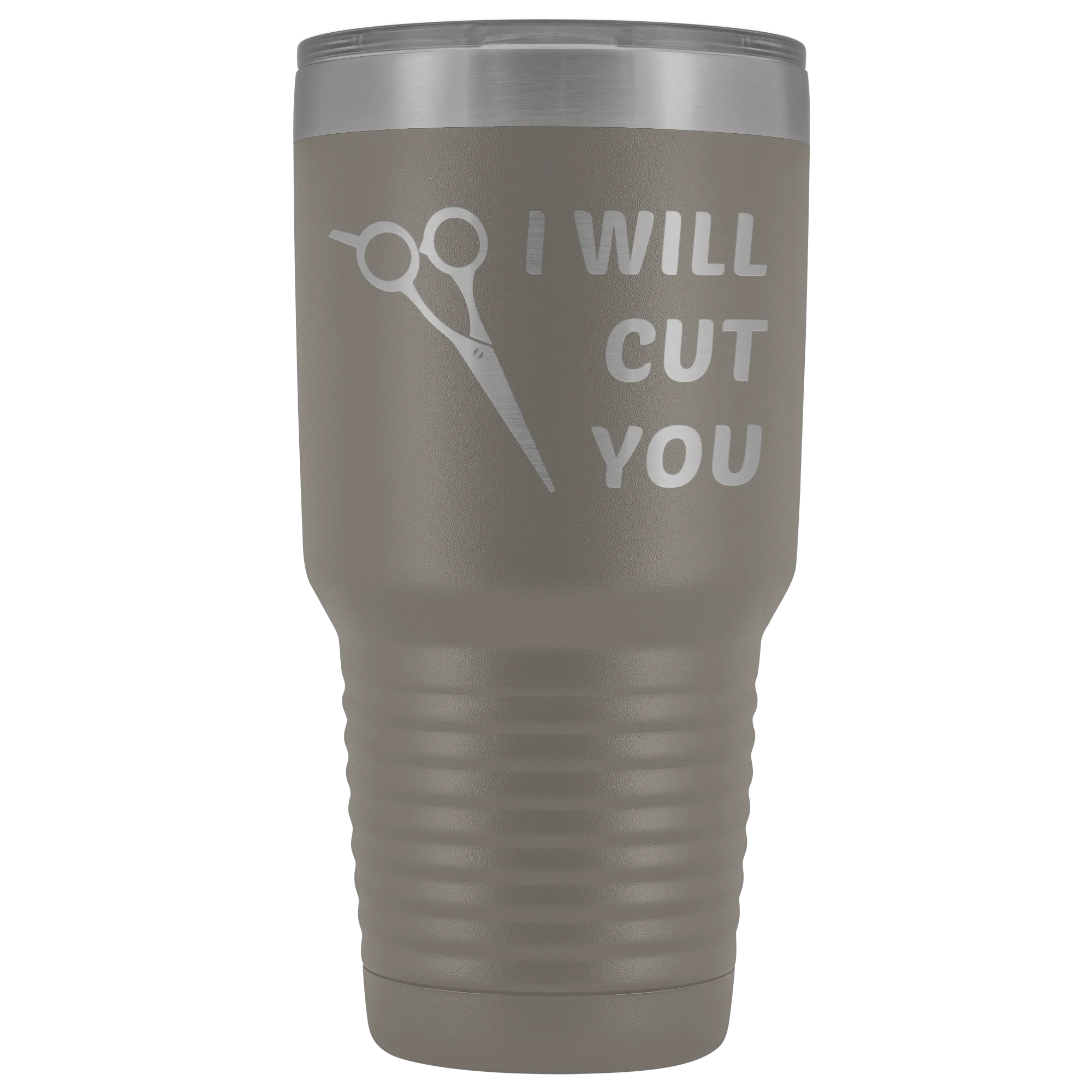 I Will Cut You Tumbler Hair Stylist Graduation Gift Cosmetologist Beautician Insulated Hot Cold Metal Travel Coffee Cup 30oz BPA Free