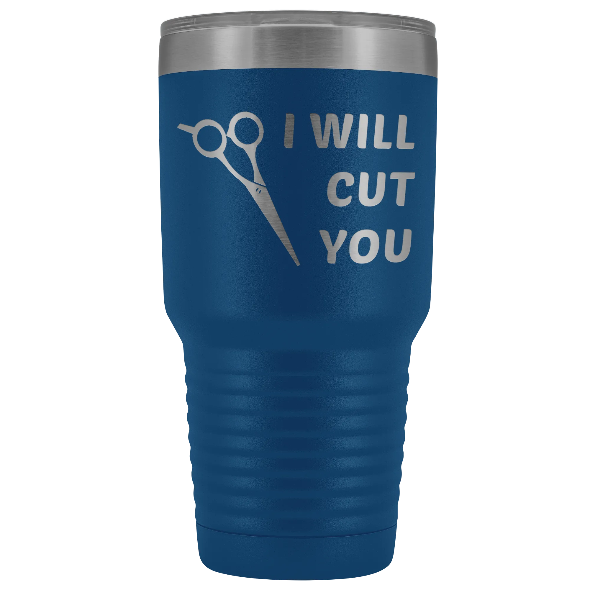 I Will Cut You Tumbler Hair Stylist Graduation Gift Cosmetologist Beautician Insulated Hot Cold Metal Travel Coffee Cup 30oz BPA Free