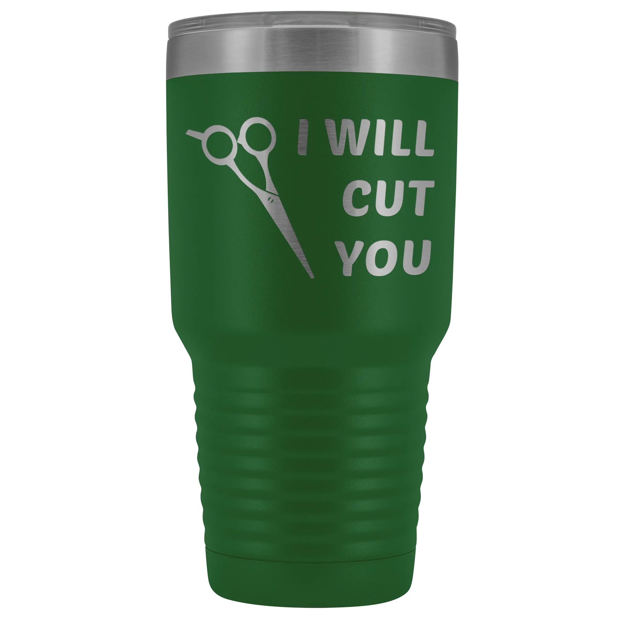 I Will Cut You Tumbler Hair Stylist Graduation Gift Cosmetologist Beautician Insulated Hot Cold Metal Travel Coffee Cup 30oz BPA Free