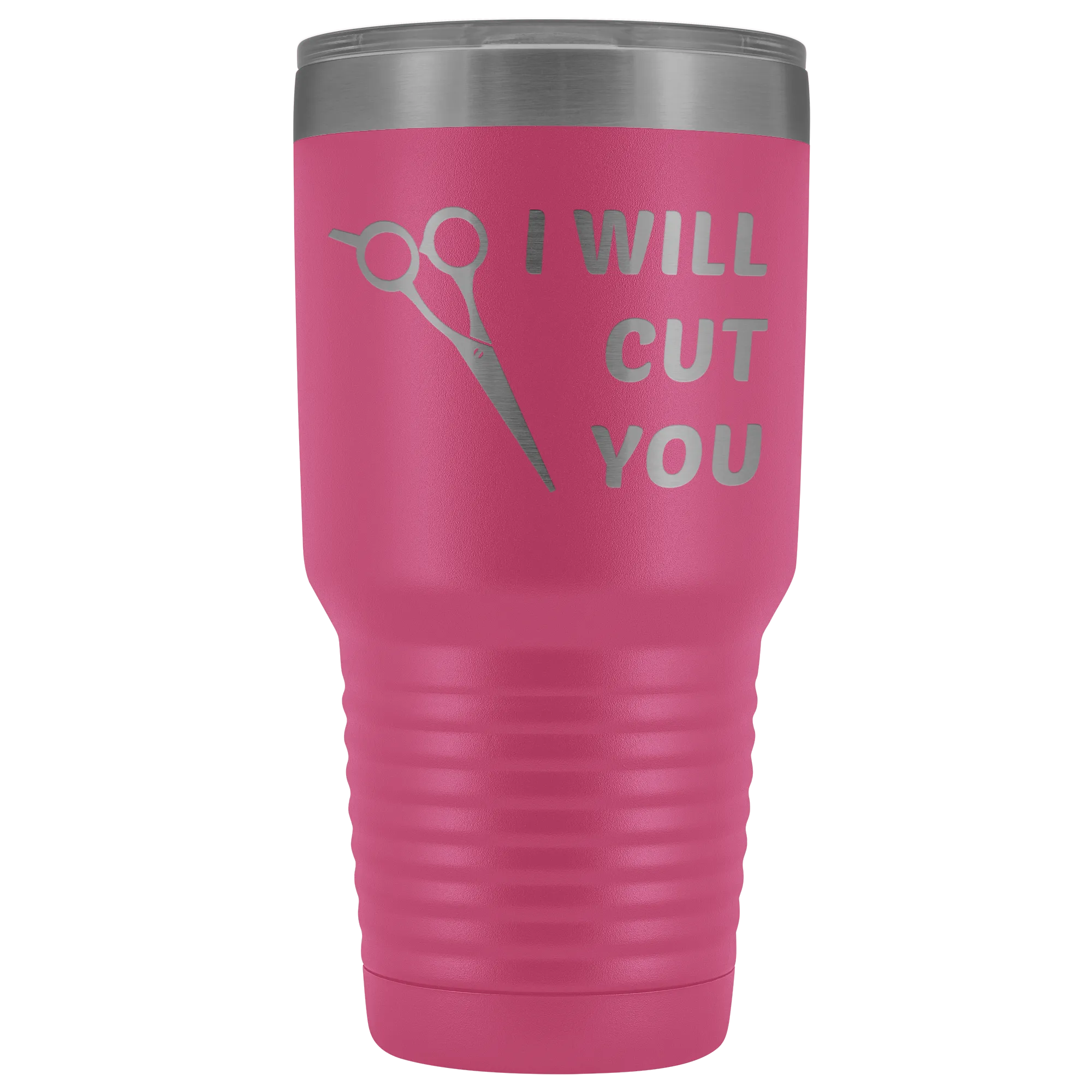 I Will Cut You Tumbler Hair Stylist Graduation Gift Cosmetologist Beautician Insulated Hot Cold Metal Travel Coffee Cup 30oz BPA Free