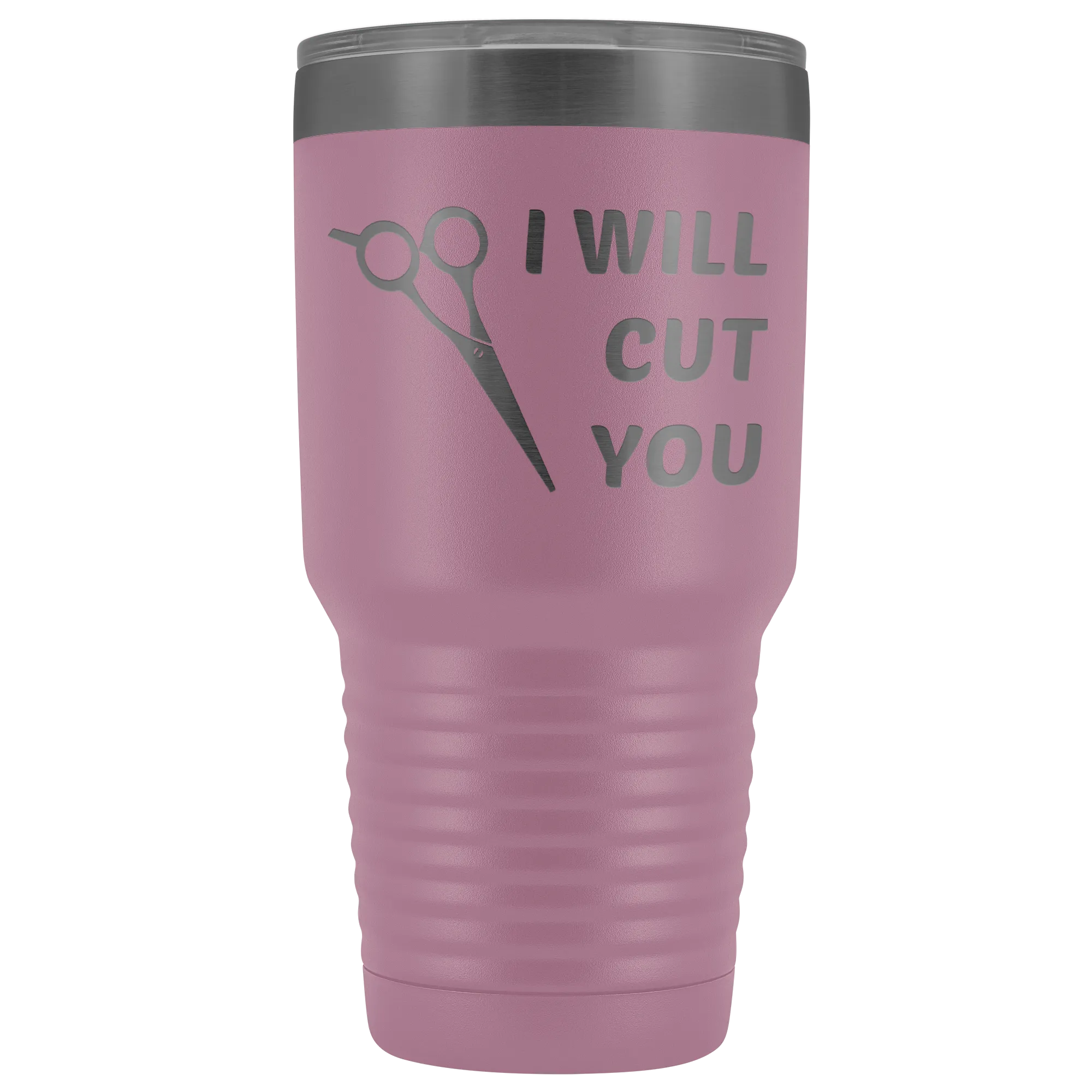 I Will Cut You Tumbler Hair Stylist Graduation Gift Cosmetologist Beautician Insulated Hot Cold Metal Travel Coffee Cup 30oz BPA Free