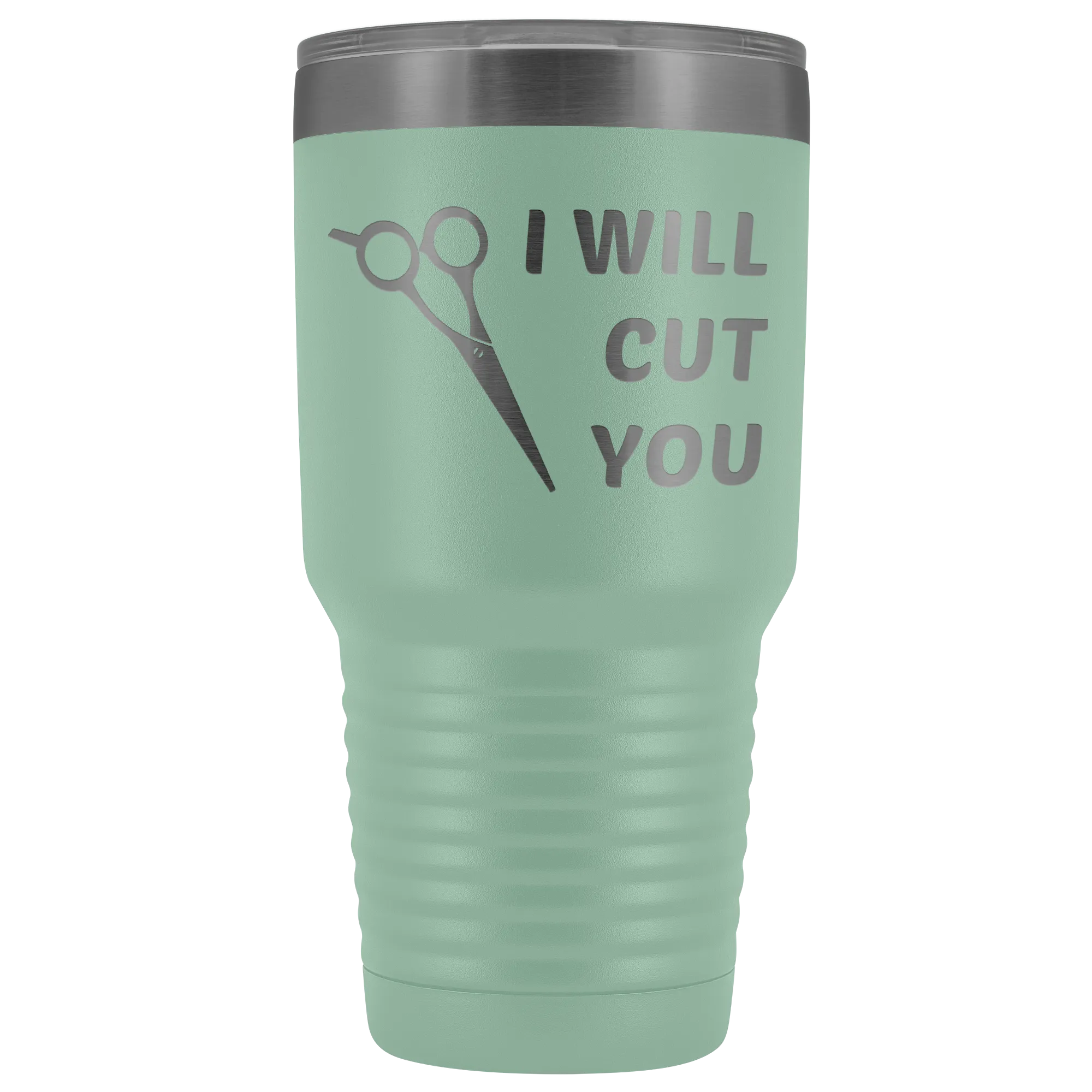 I Will Cut You Tumbler Hair Stylist Graduation Gift Cosmetologist Beautician Insulated Hot Cold Metal Travel Coffee Cup 30oz BPA Free