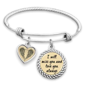 I Will Miss And Love You Always Charm Bracelet