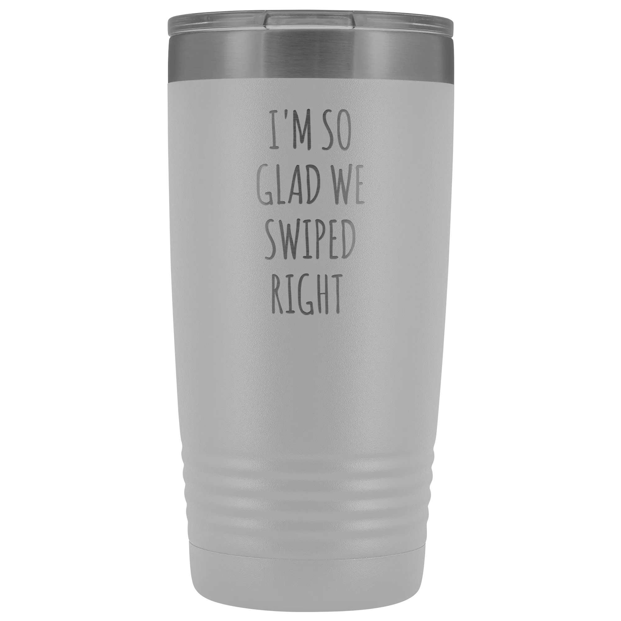 I'm So Glad We Swiped Right Tumbler Online Dating New Relationship Gift Insulated Hot Cold Funny Travel Coffee Cup 20oz BPA Free