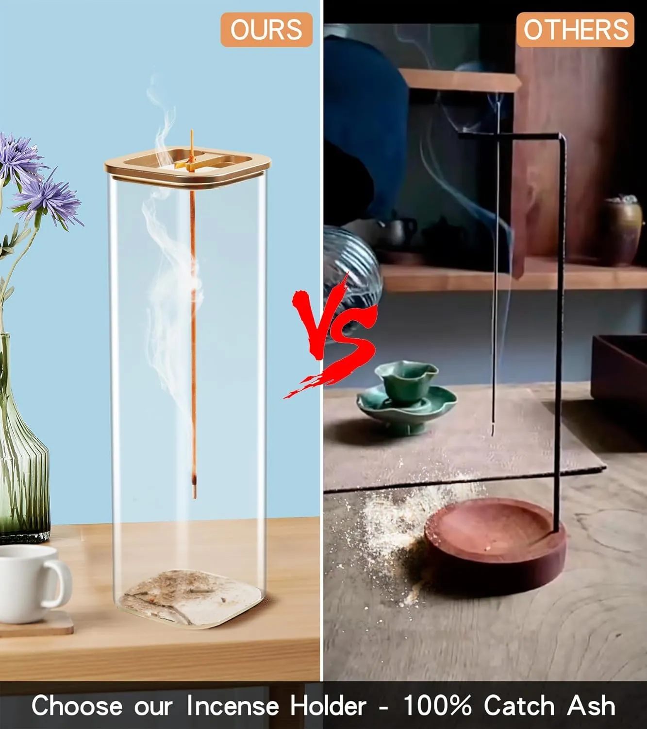 Insence-stick Holder [anti-ash Flying], Modern Incense Burner Holder with Remova