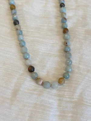 JN4368 Semi Precious Stone/Seed Bead Necklace