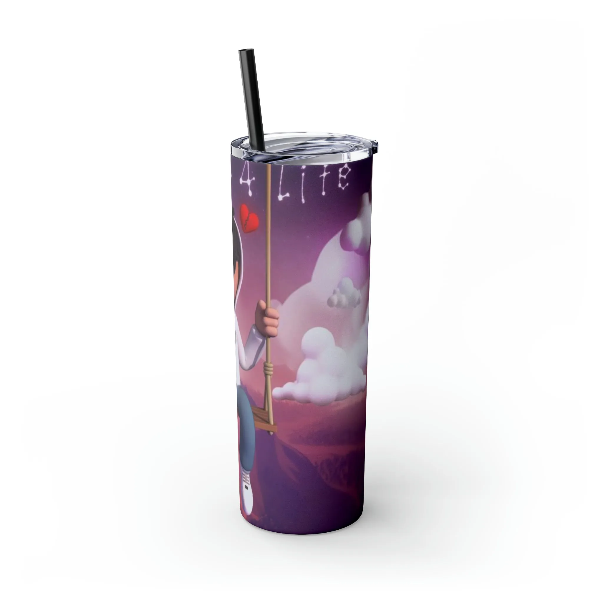 Junior H Sad Boys Skinny Tumbler with Straw, 20oz
