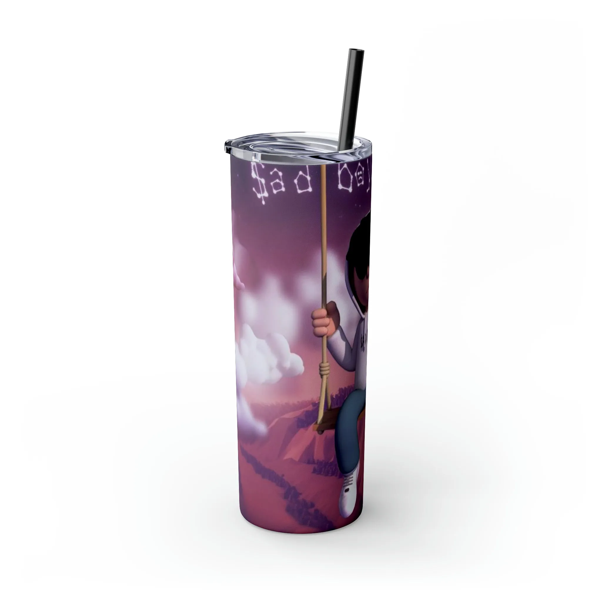 Junior H Sad Boys Skinny Tumbler with Straw, 20oz