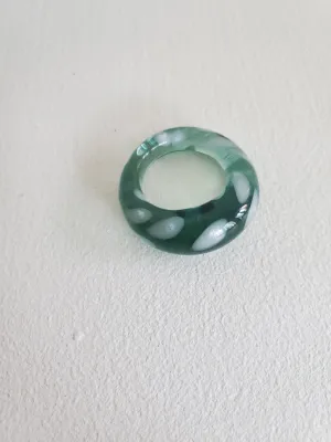 KEANE Polka Dot Ring - Aqua / White