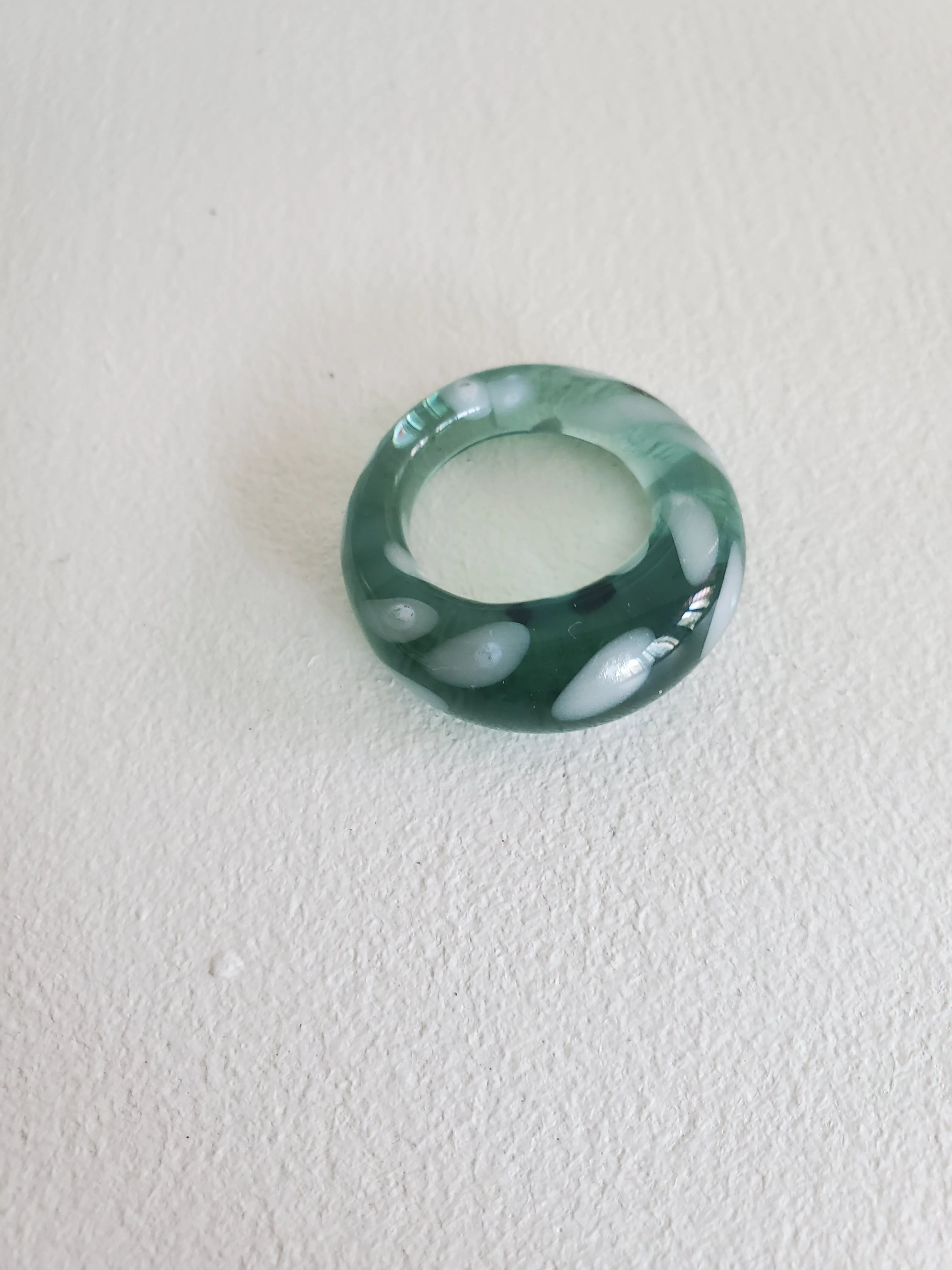 KEANE Polka Dot Ring - Aqua / White