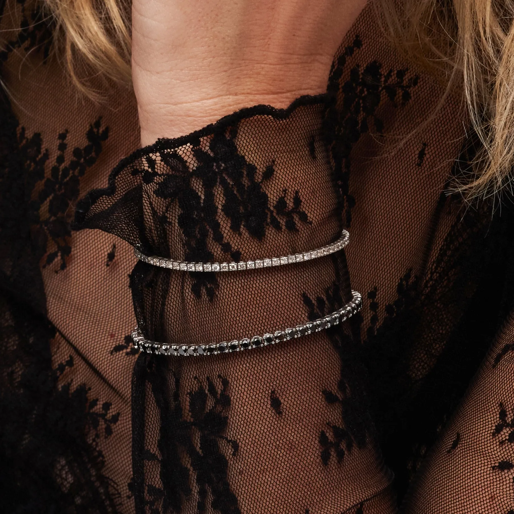 King Cobra - Natural Black Diamond Tennis Bracelet