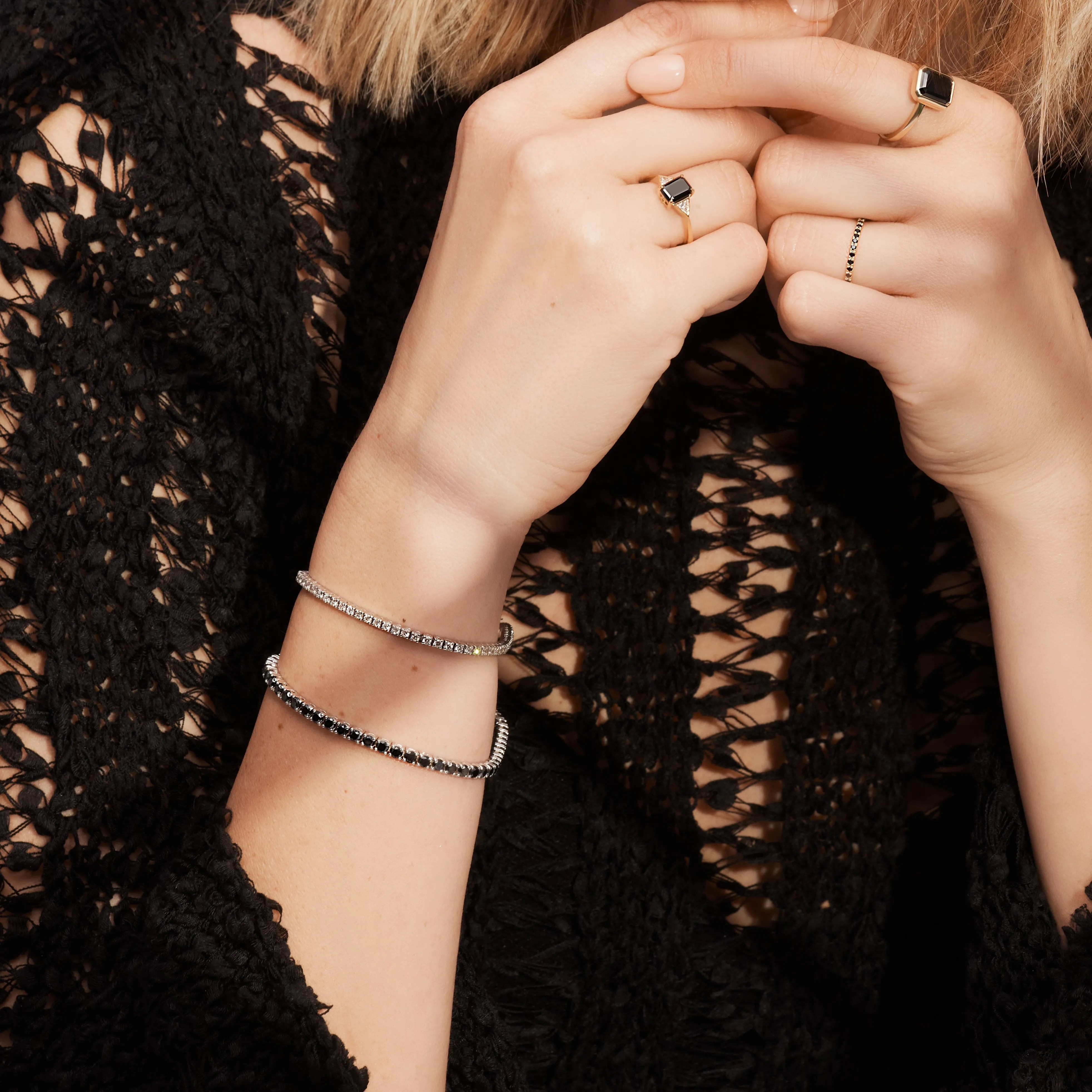 King Cobra - Natural Black Diamond Tennis Bracelet