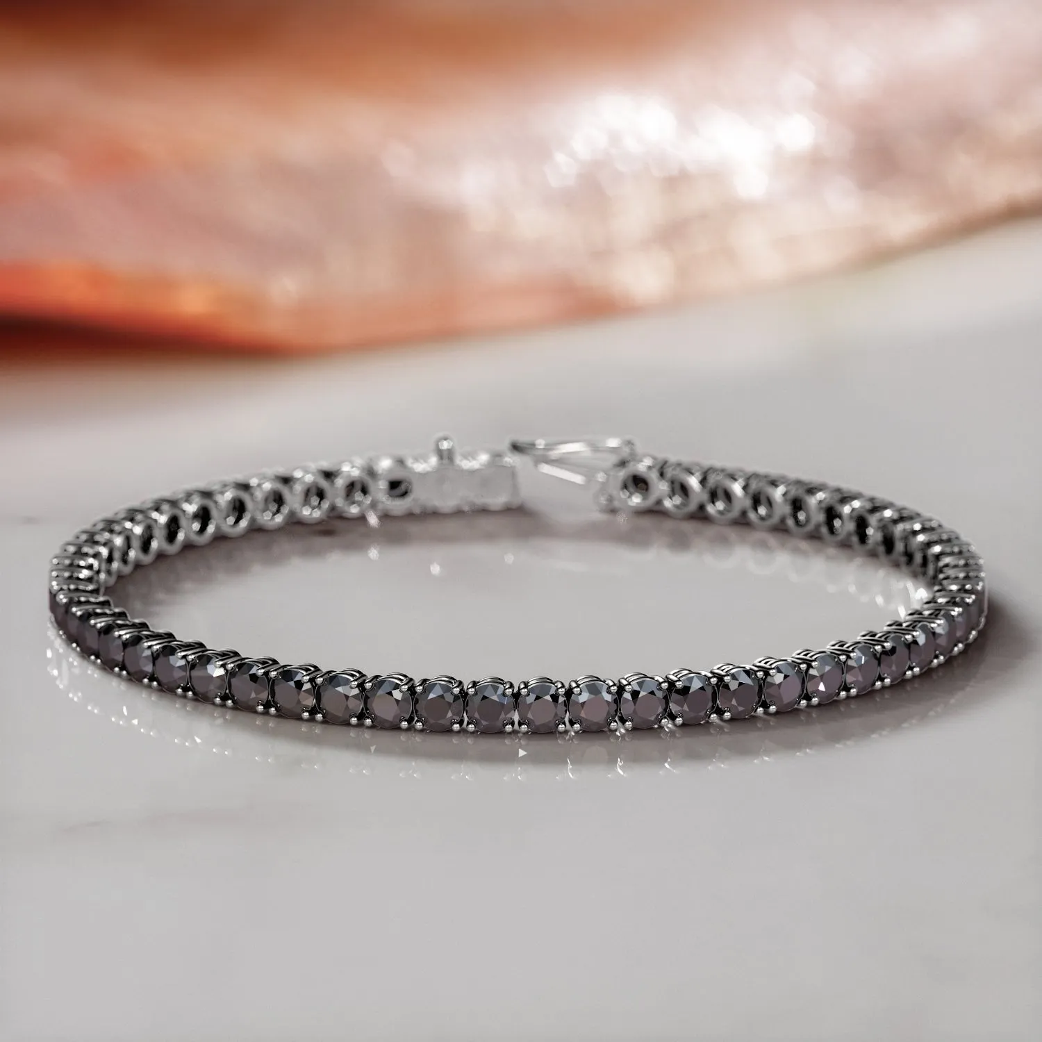 King Cobra - Natural Black Diamond Tennis Bracelet