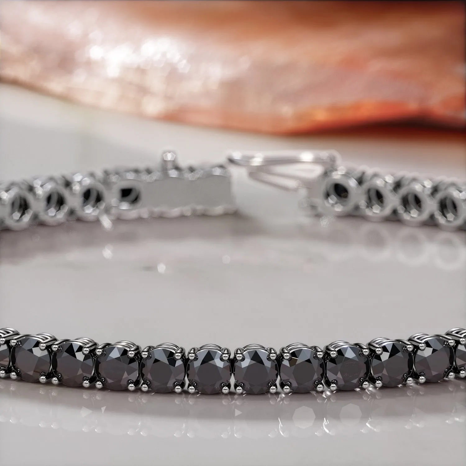 King Cobra - Natural Black Diamond Tennis Bracelet