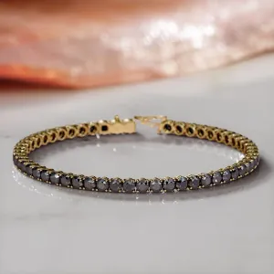 King Cobra - Natural Black Diamond Tennis Bracelet