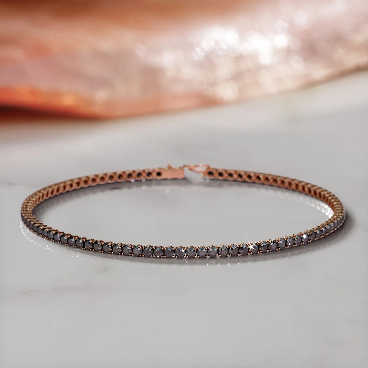 King Cobra - Natural Black Diamond Tennis Bracelet