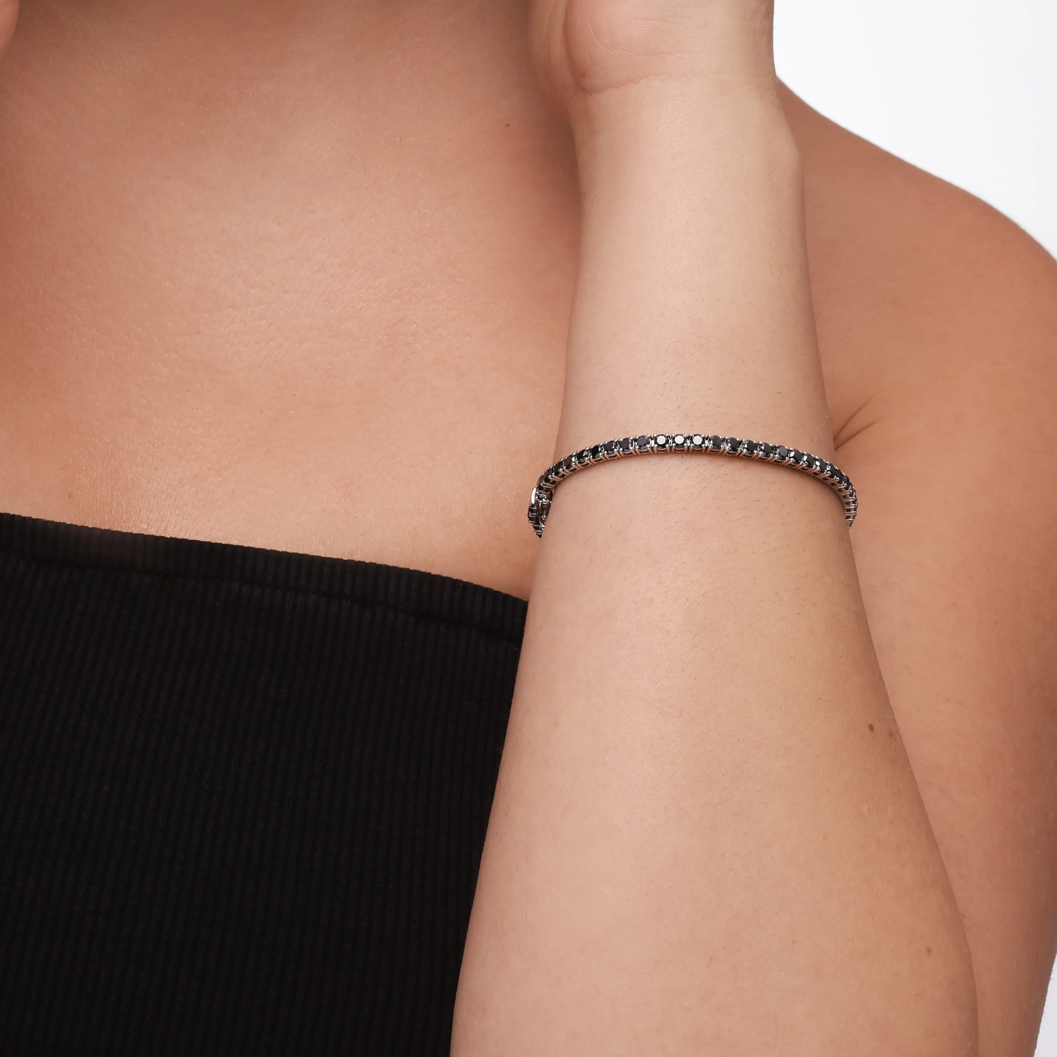King Cobra - Natural Black Diamond Tennis Bracelet