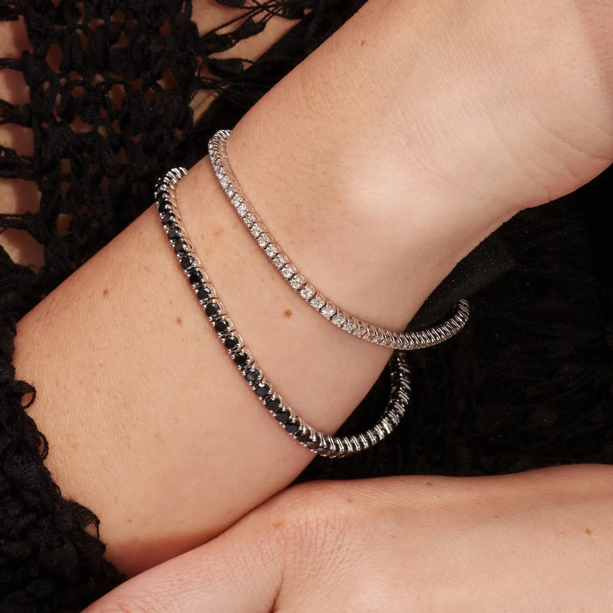 King Cobra - Natural Black Diamond Tennis Bracelet