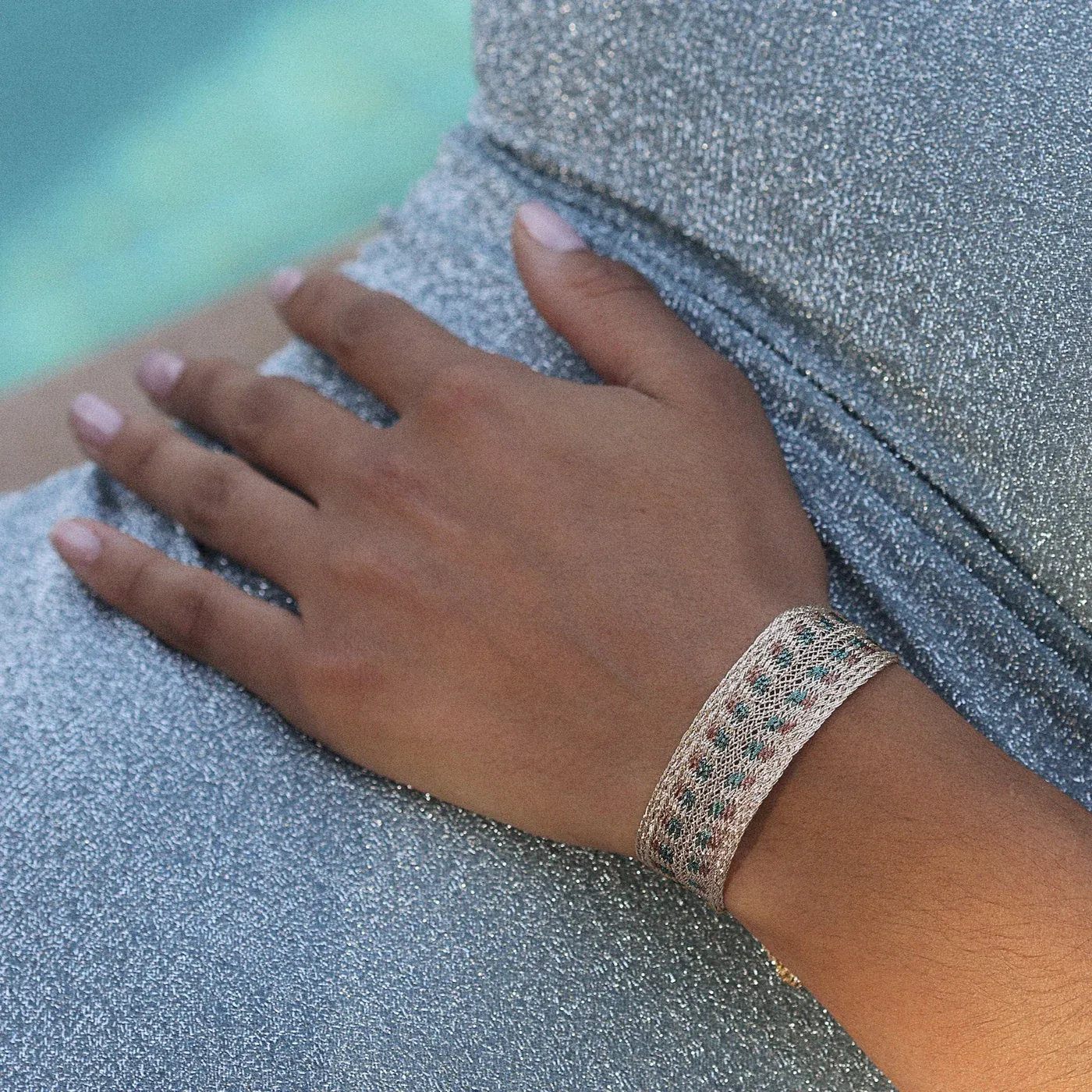 MAA&Yuml;AZ - MAXI YULA N&deg;2 BRACELET IN ROSE GOLD FOREST MOCHA
