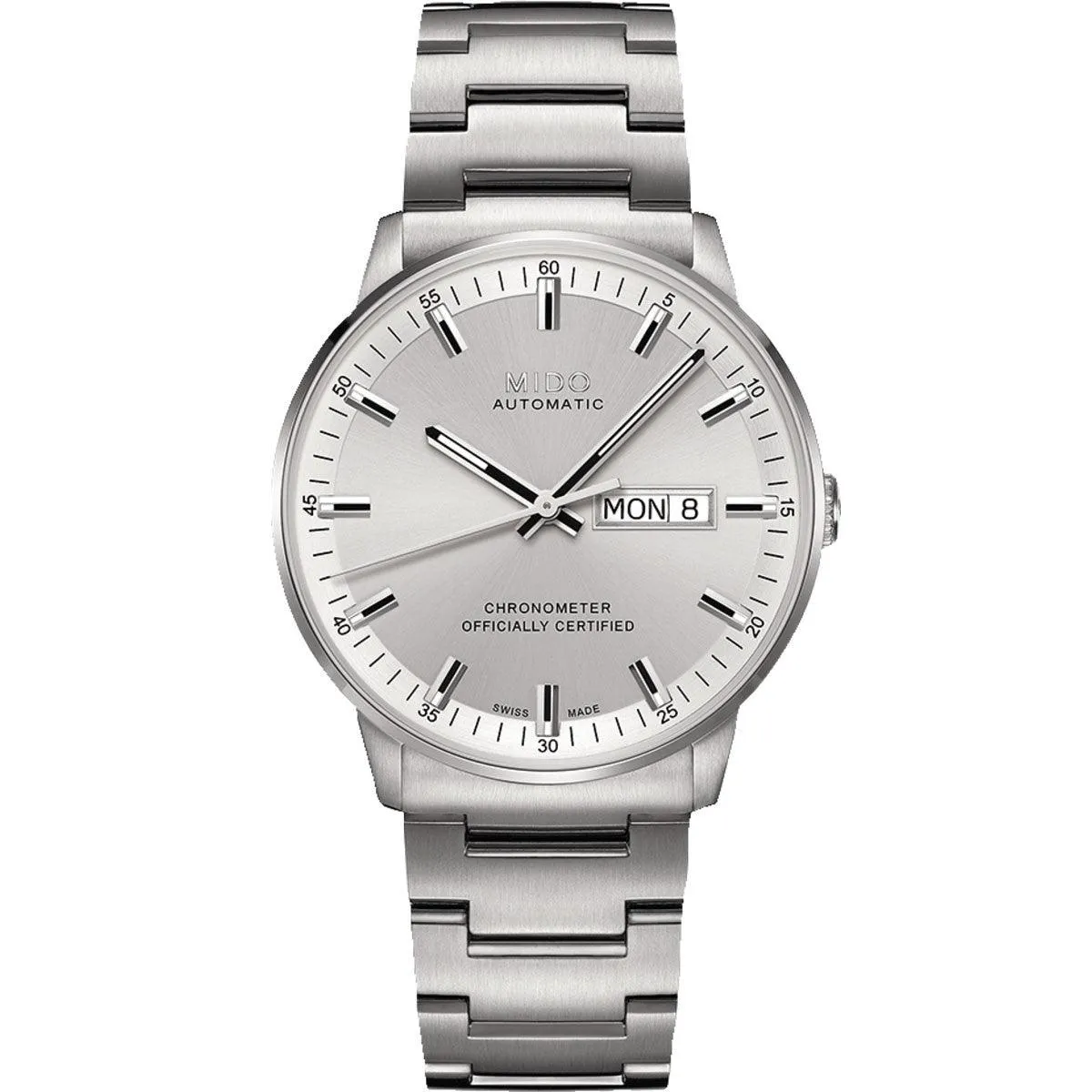 Mido watch commander chronometer consc 40mm automatic silver steel m021.431.11.031.00