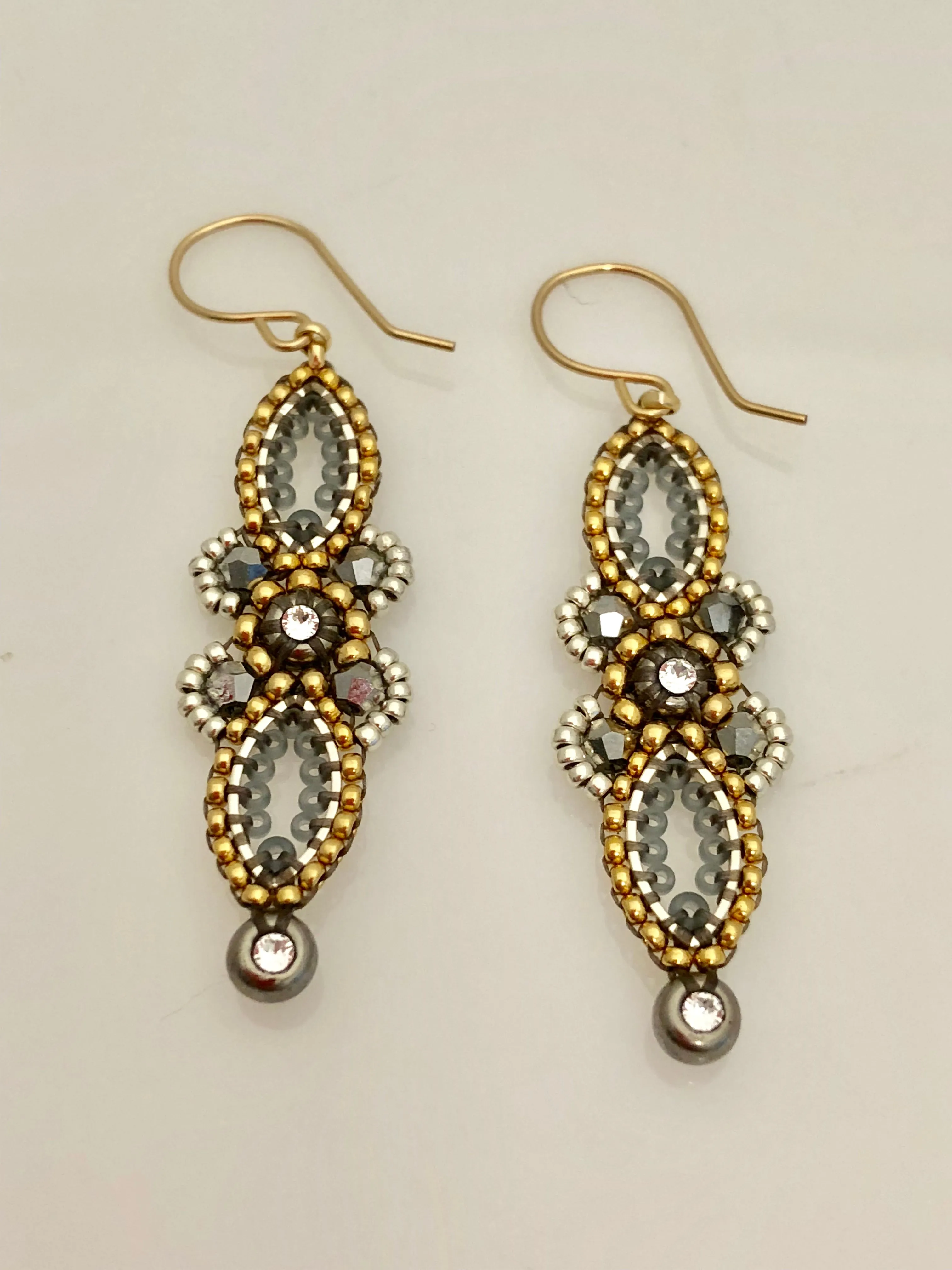 Miguel Ases Swarovski and Miyuki Earrings