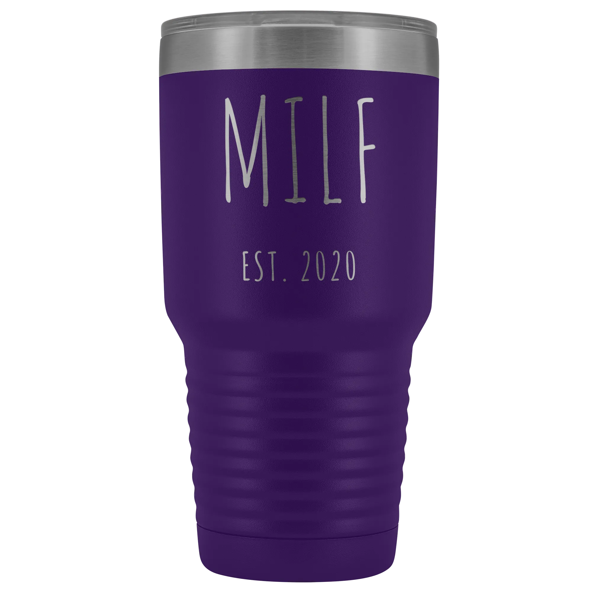 MILF Mug Present For New Mom Gifts Funny New Mother Est 2020 Tumbler Metal Insulated Hot Cold Travel Coffee Cup 30oz BPA Free