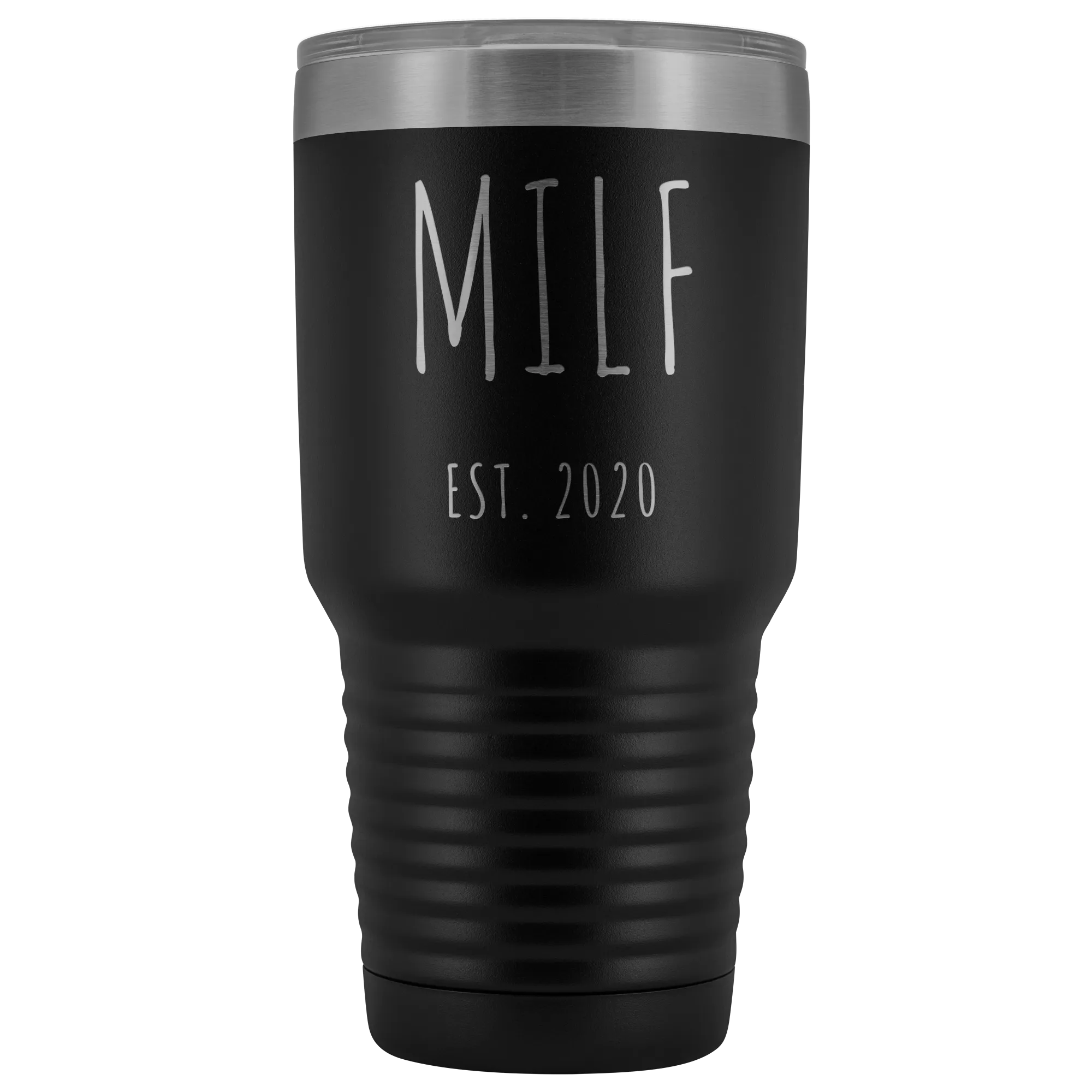 MILF Mug Present For New Mom Gifts Funny New Mother Est 2020 Tumbler Metal Insulated Hot Cold Travel Coffee Cup 30oz BPA Free