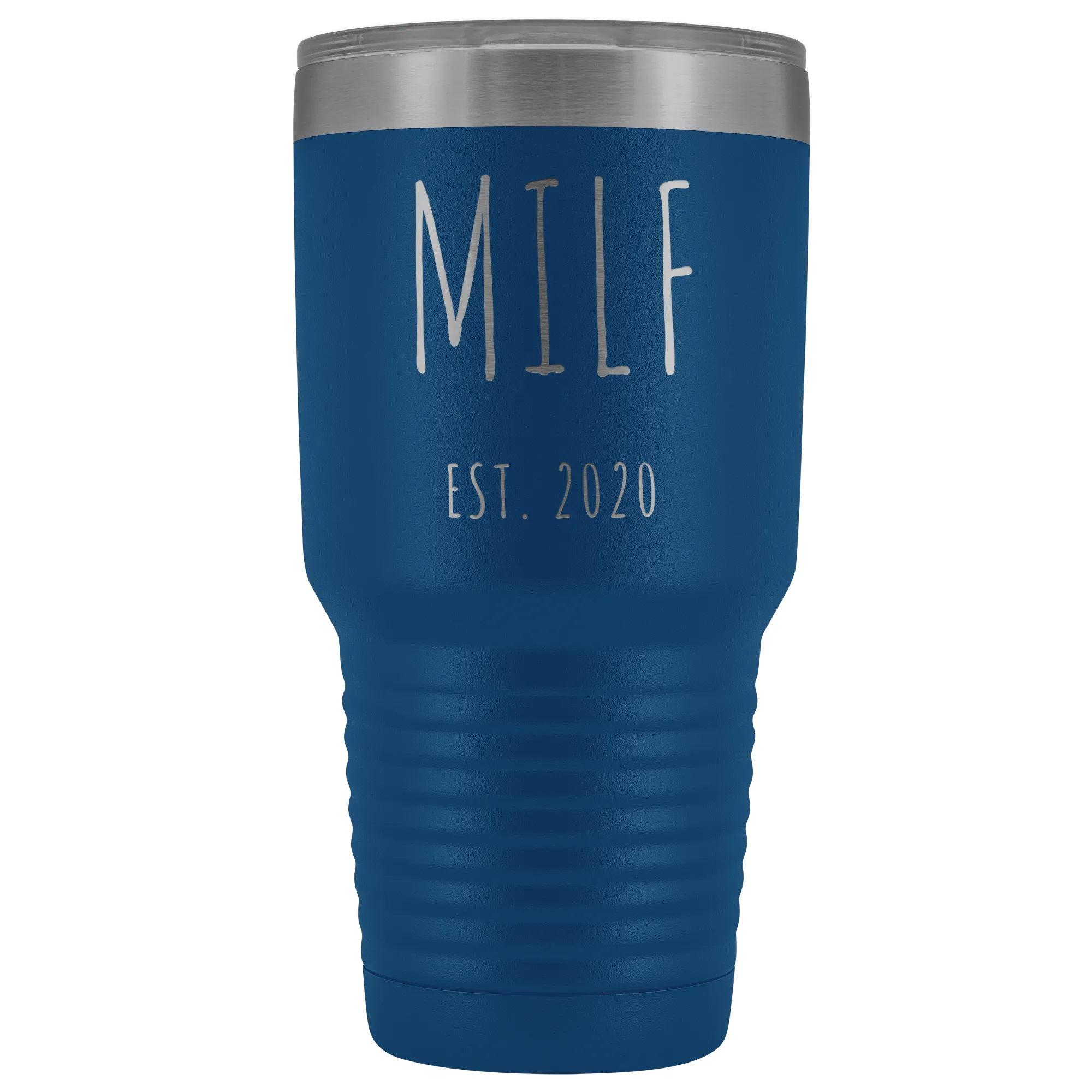 MILF Mug Present For New Mom Gifts Funny New Mother Est 2020 Tumbler Metal Insulated Hot Cold Travel Coffee Cup 30oz BPA Free
