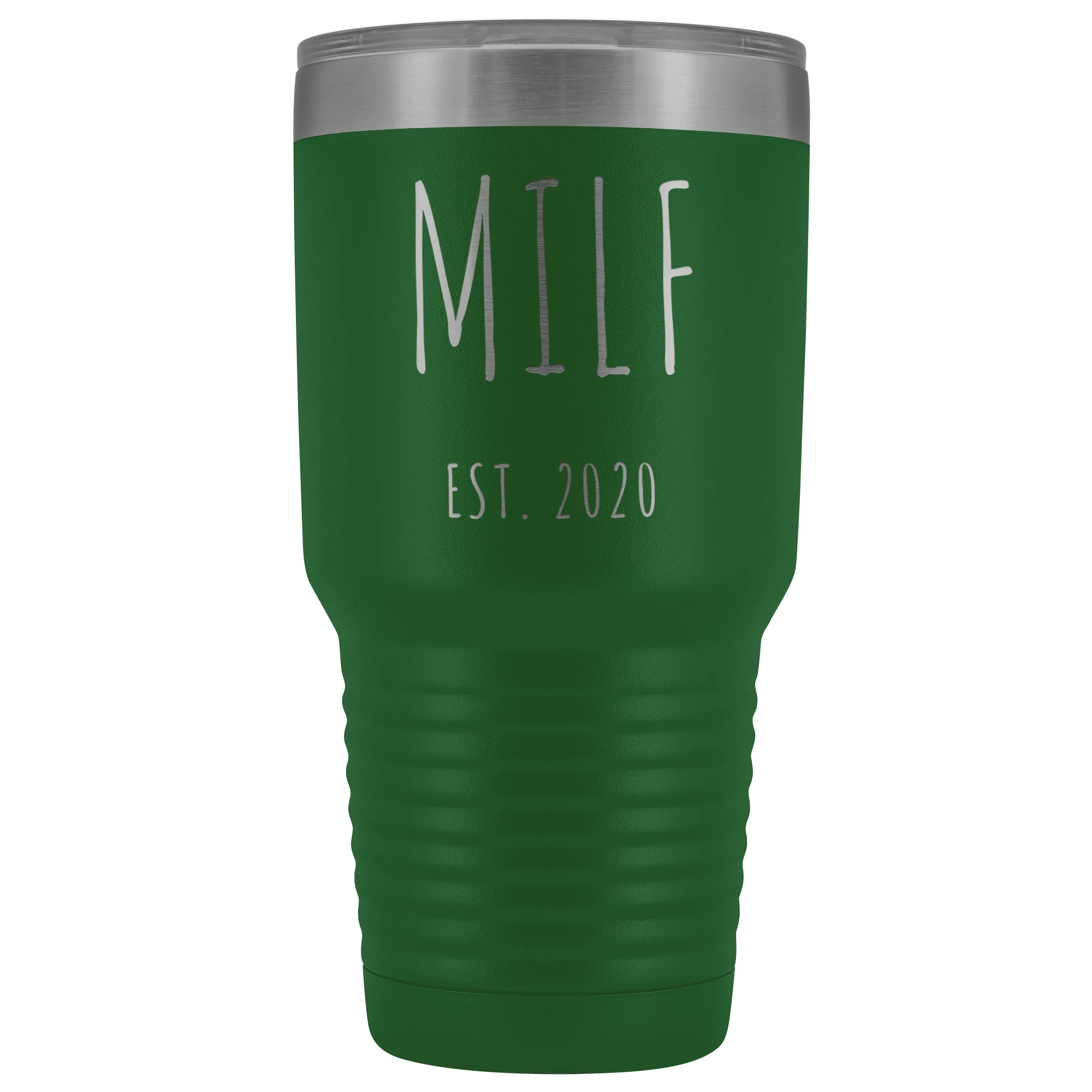 MILF Mug Present For New Mom Gifts Funny New Mother Est 2020 Tumbler Metal Insulated Hot Cold Travel Coffee Cup 30oz BPA Free