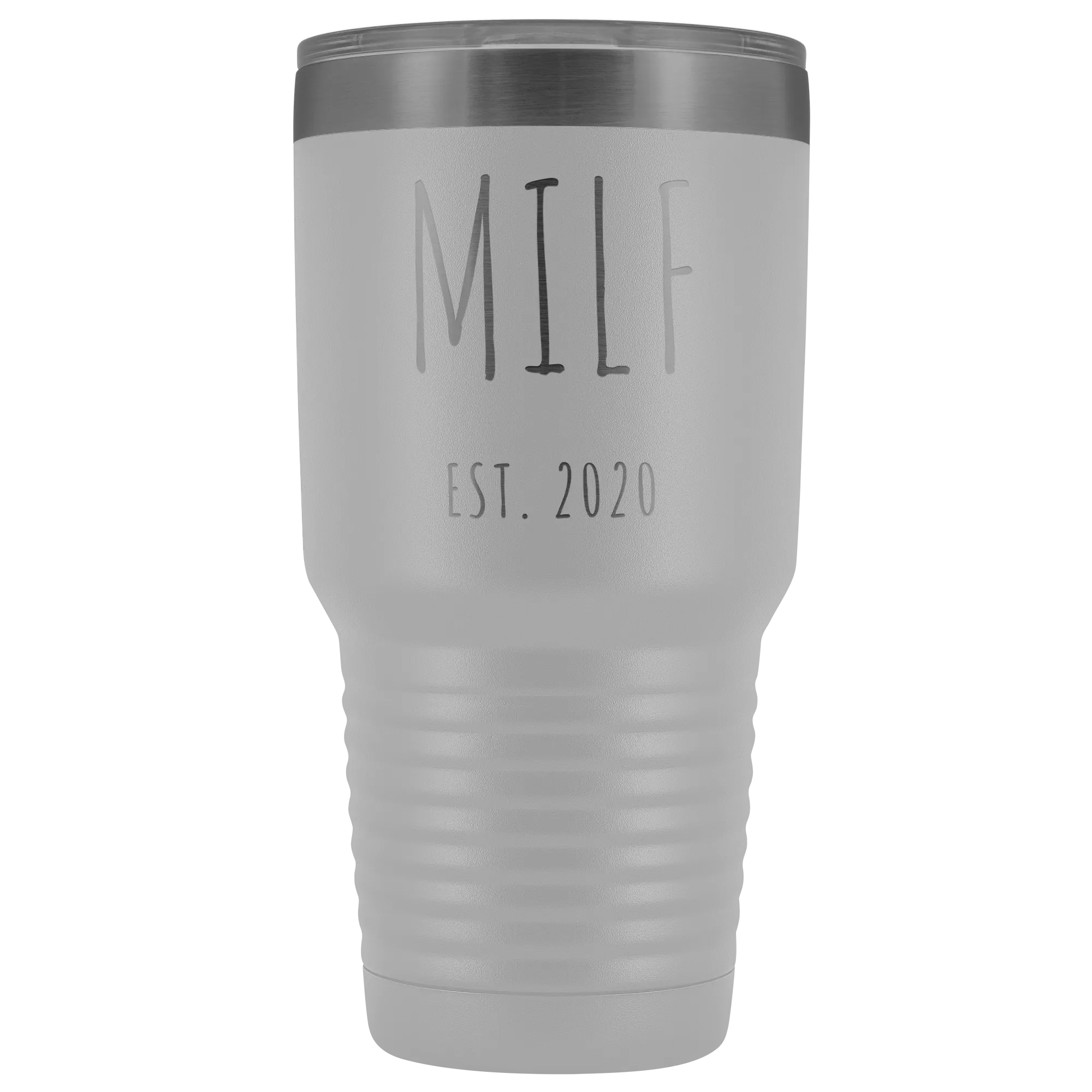 MILF Mug Present For New Mom Gifts Funny New Mother Est 2020 Tumbler Metal Insulated Hot Cold Travel Coffee Cup 30oz BPA Free