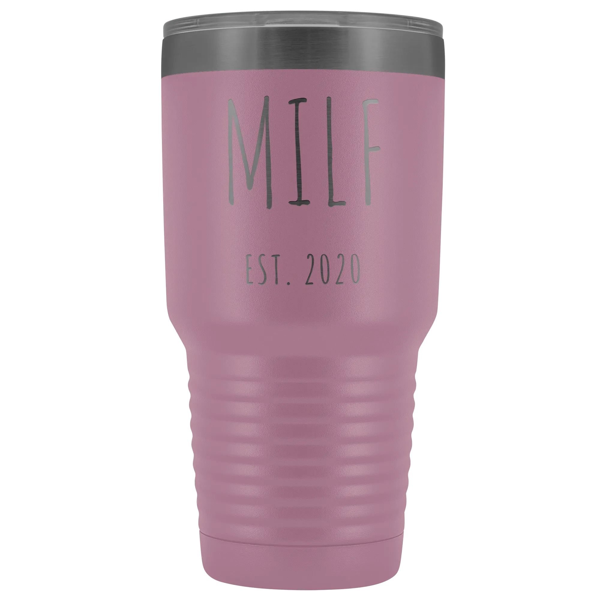 MILF Mug Present For New Mom Gifts Funny New Mother Est 2020 Tumbler Metal Insulated Hot Cold Travel Coffee Cup 30oz BPA Free
