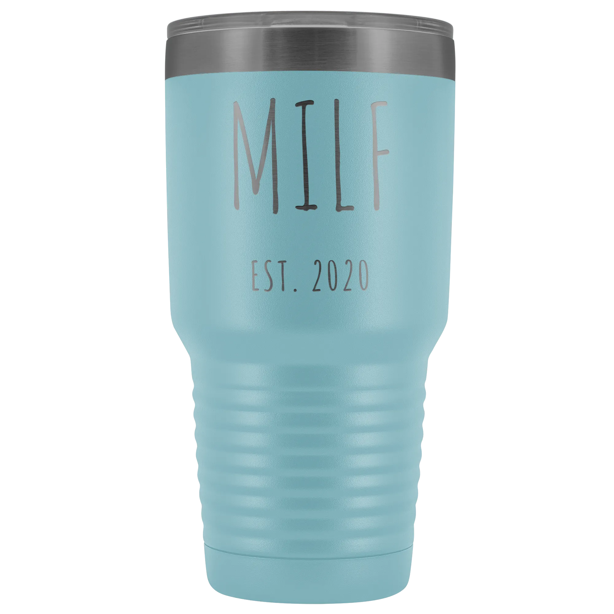 MILF Mug Present For New Mom Gifts Funny New Mother Est 2020 Tumbler Metal Insulated Hot Cold Travel Coffee Cup 30oz BPA Free