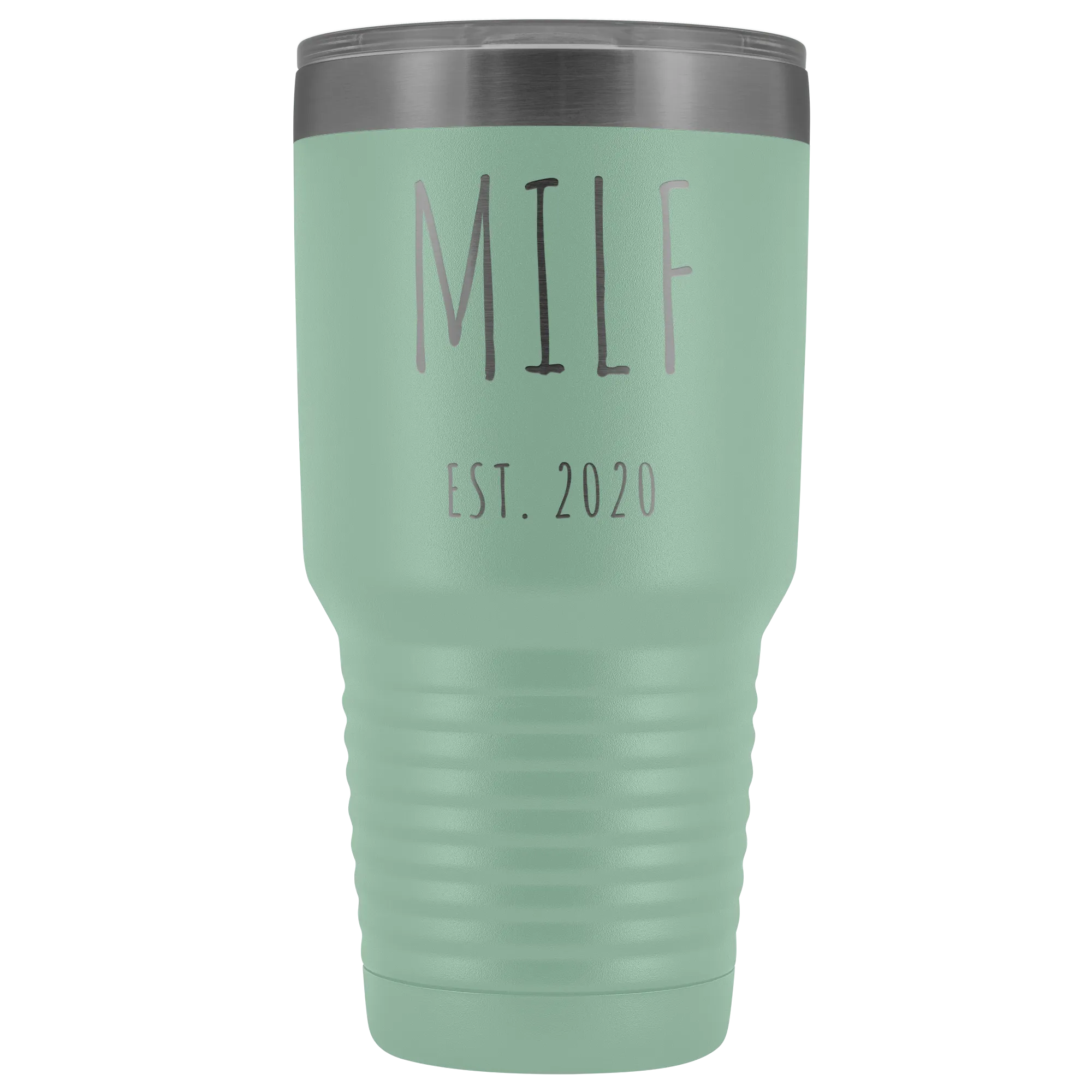 MILF Mug Present For New Mom Gifts Funny New Mother Est 2020 Tumbler Metal Insulated Hot Cold Travel Coffee Cup 30oz BPA Free