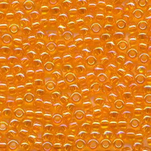 MIYUKI Round Rocaille Seed Beads #253 Orange (Transparent Rainbow)