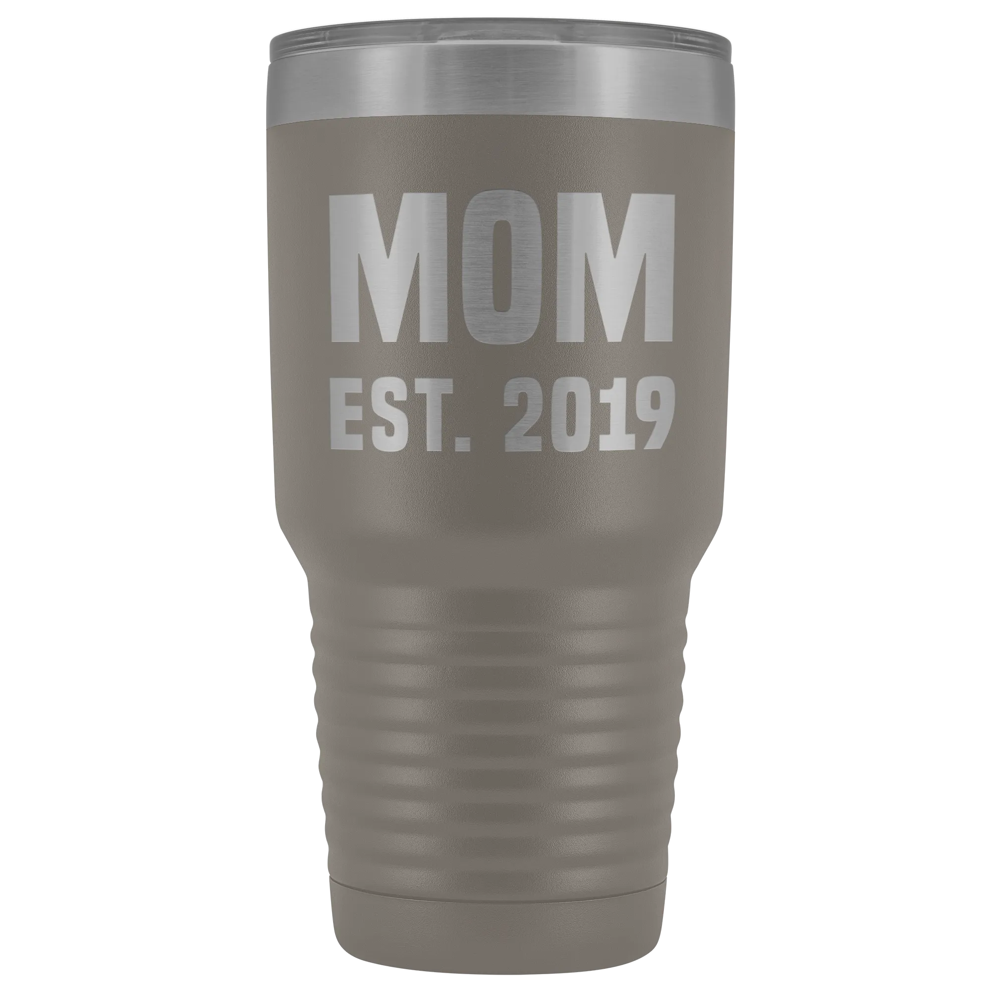 Mom Est 2019 Tumbler Funny Mother's Day Gifts New Mom Mug Double Wall Insulated Hot Cold Travel Cup 30oz BPA Free