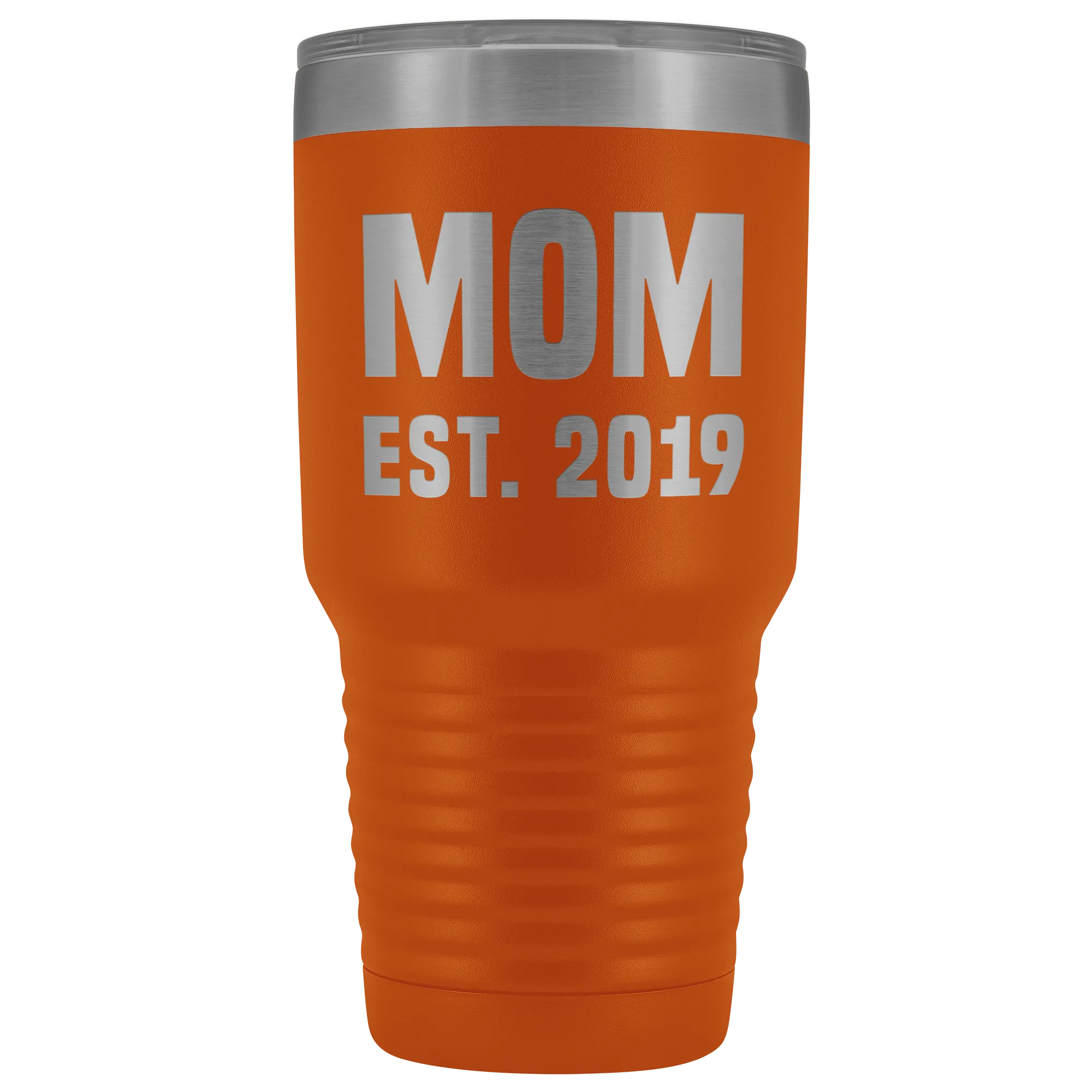 Mom Est 2019 Tumbler Funny Mother's Day Gifts New Mom Mug Double Wall Insulated Hot Cold Travel Cup 30oz BPA Free