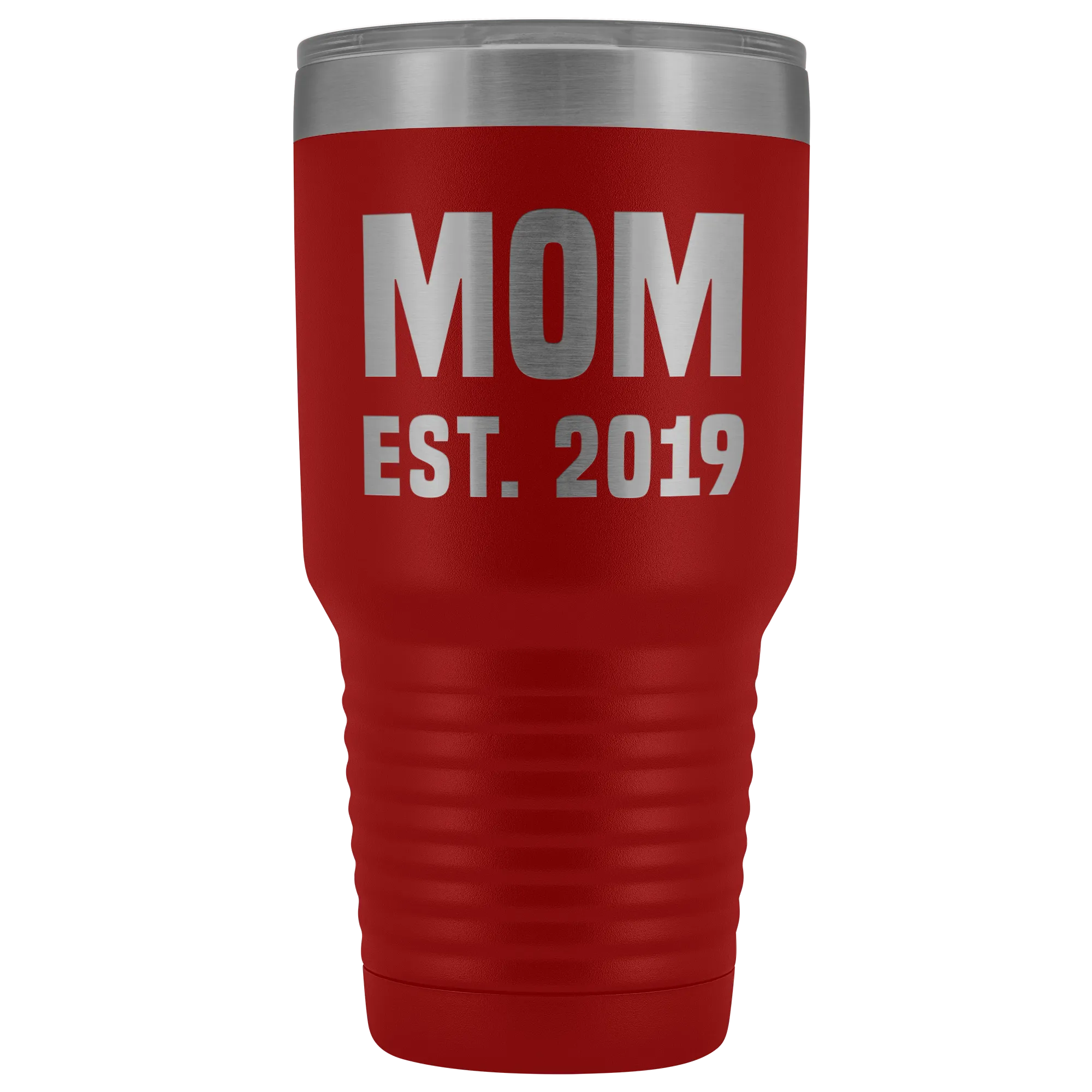 Mom Est 2019 Tumbler Funny Mother's Day Gifts New Mom Mug Double Wall Insulated Hot Cold Travel Cup 30oz BPA Free
