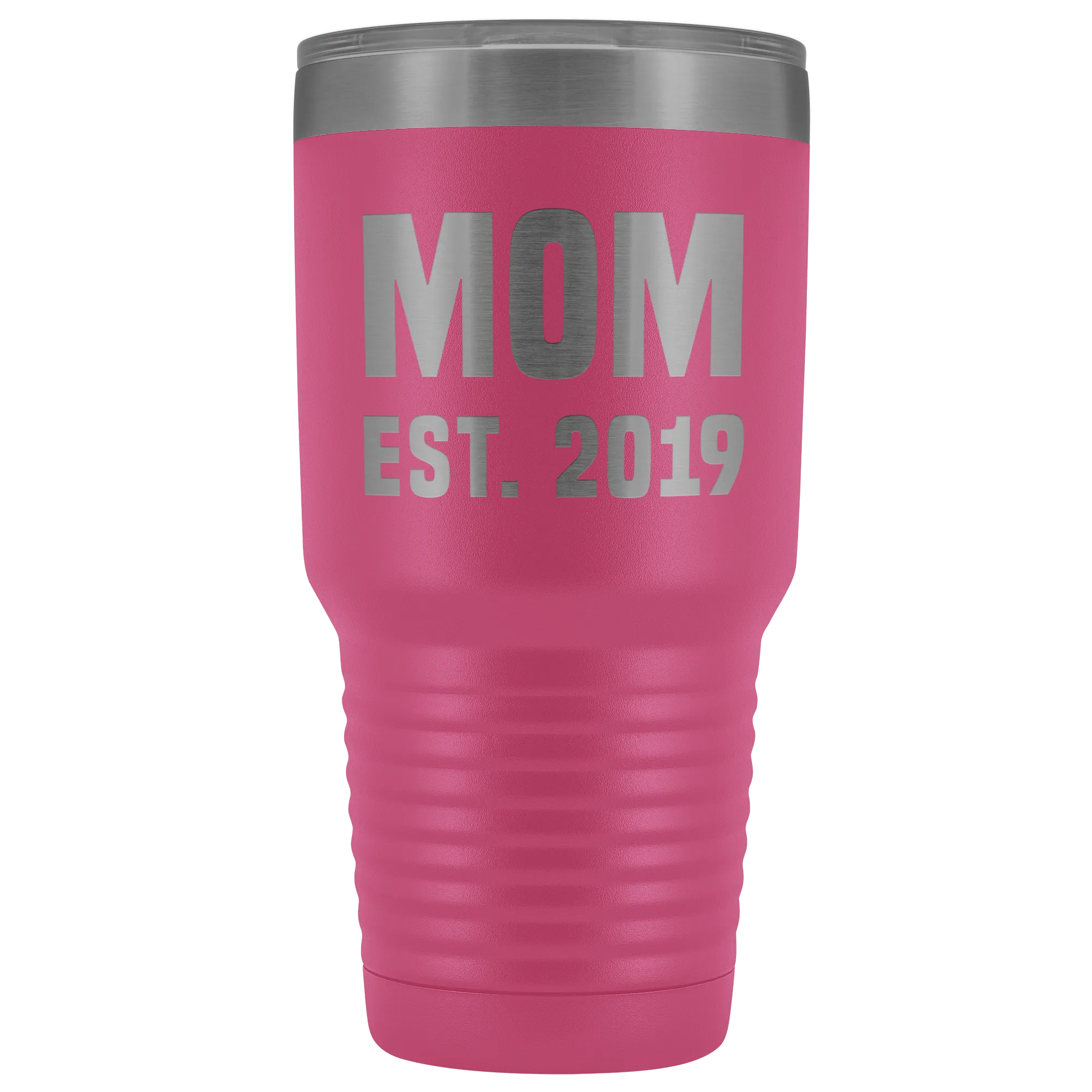 Mom Est 2019 Tumbler Funny Mother's Day Gifts New Mom Mug Double Wall Insulated Hot Cold Travel Cup 30oz BPA Free