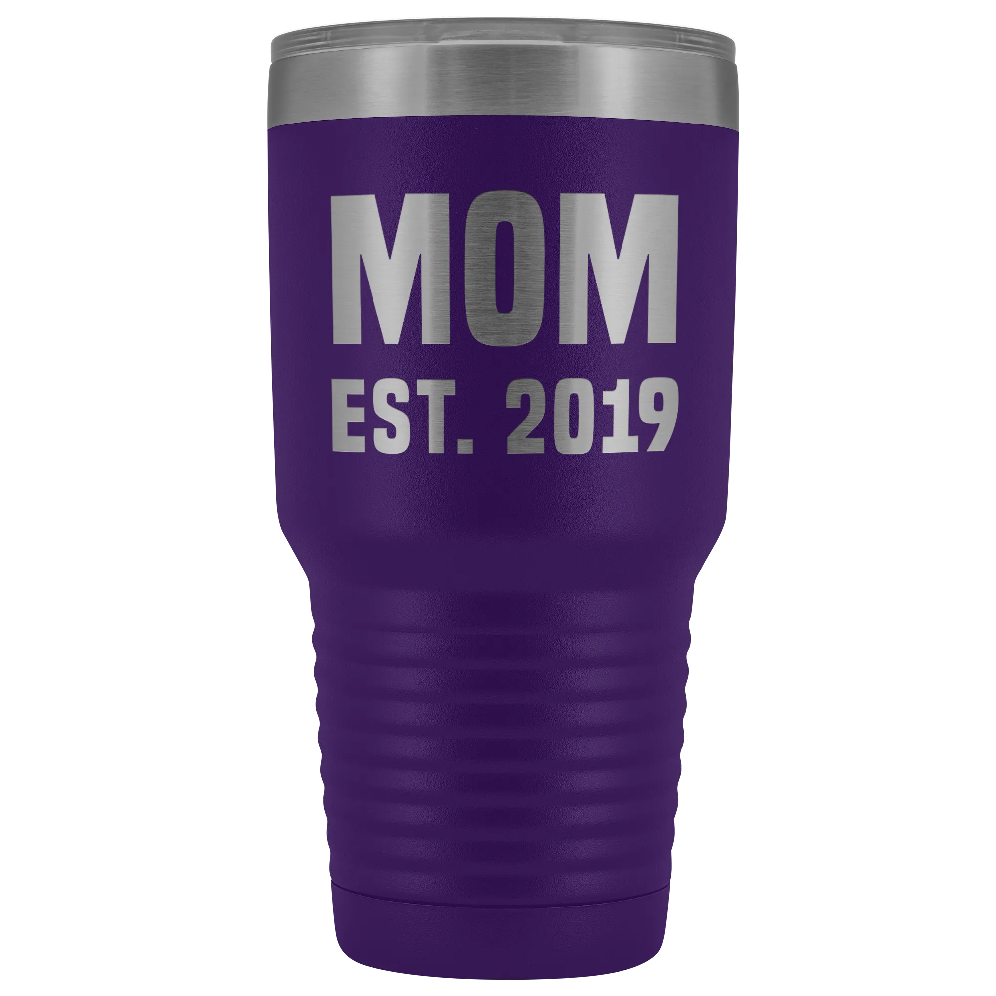 Mom Est 2019 Tumbler Funny Mother's Day Gifts New Mom Mug Double Wall Insulated Hot Cold Travel Cup 30oz BPA Free
